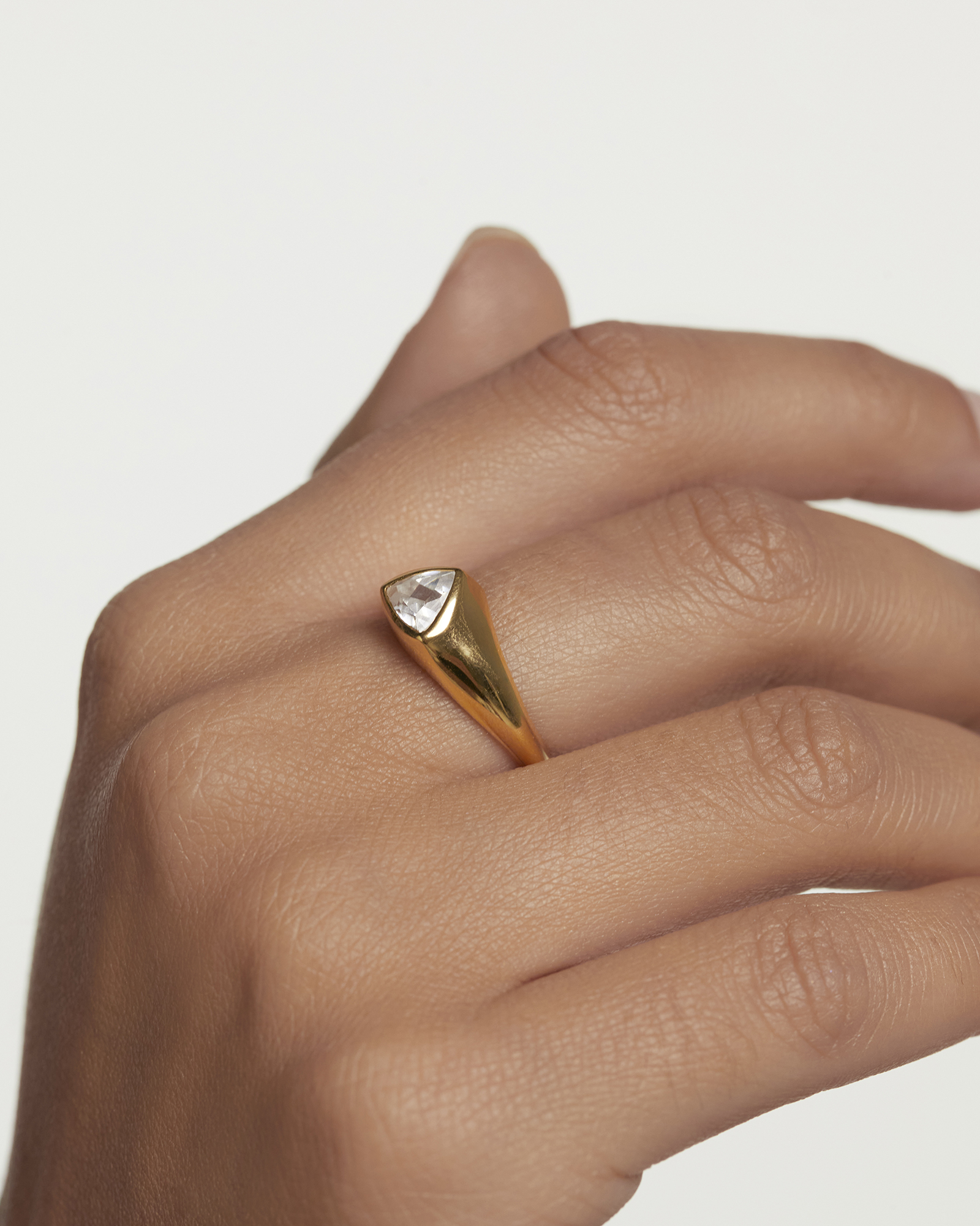 Triangle Shimmer Stamp Ring