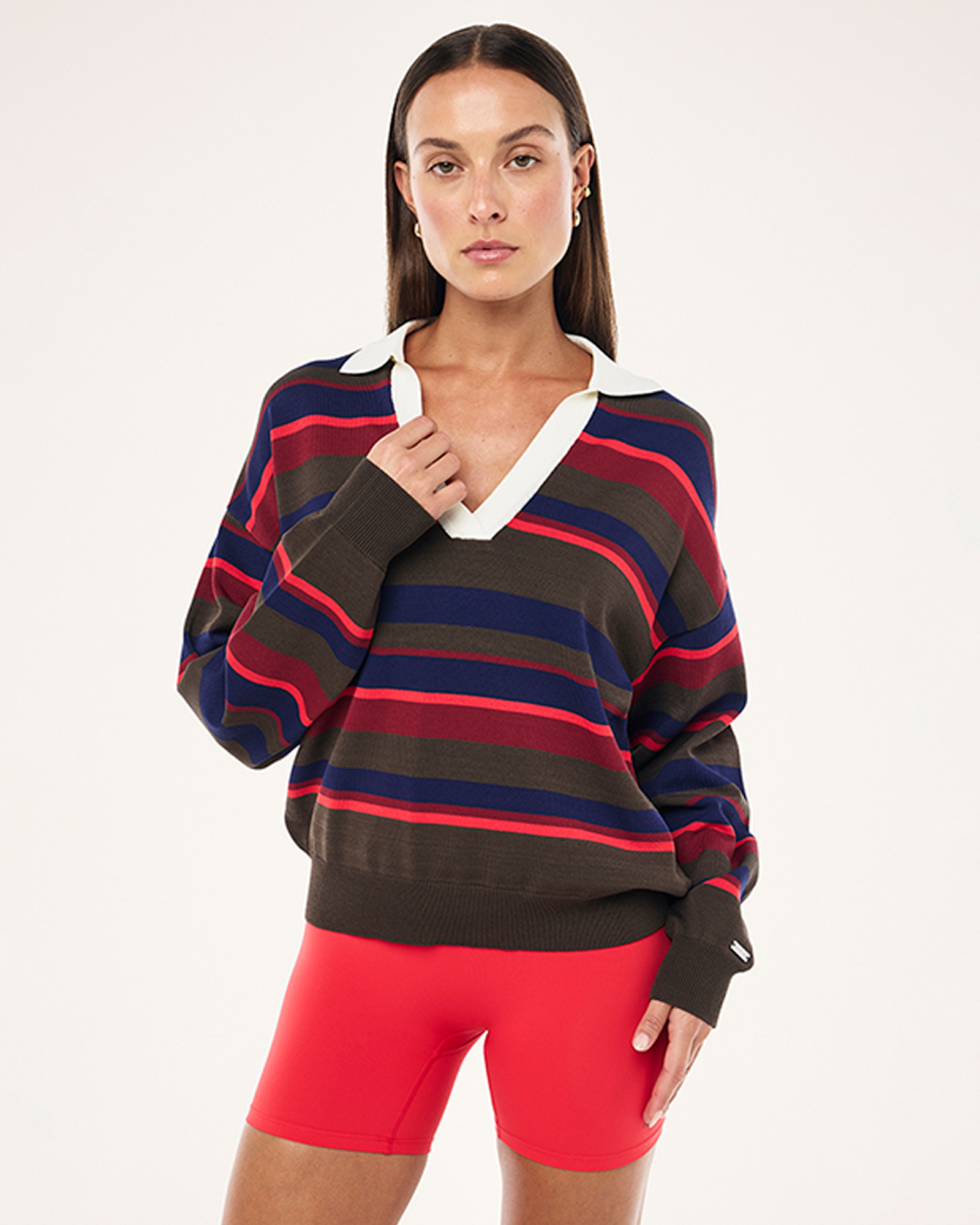 Retreat Stripe Collar Knit Top