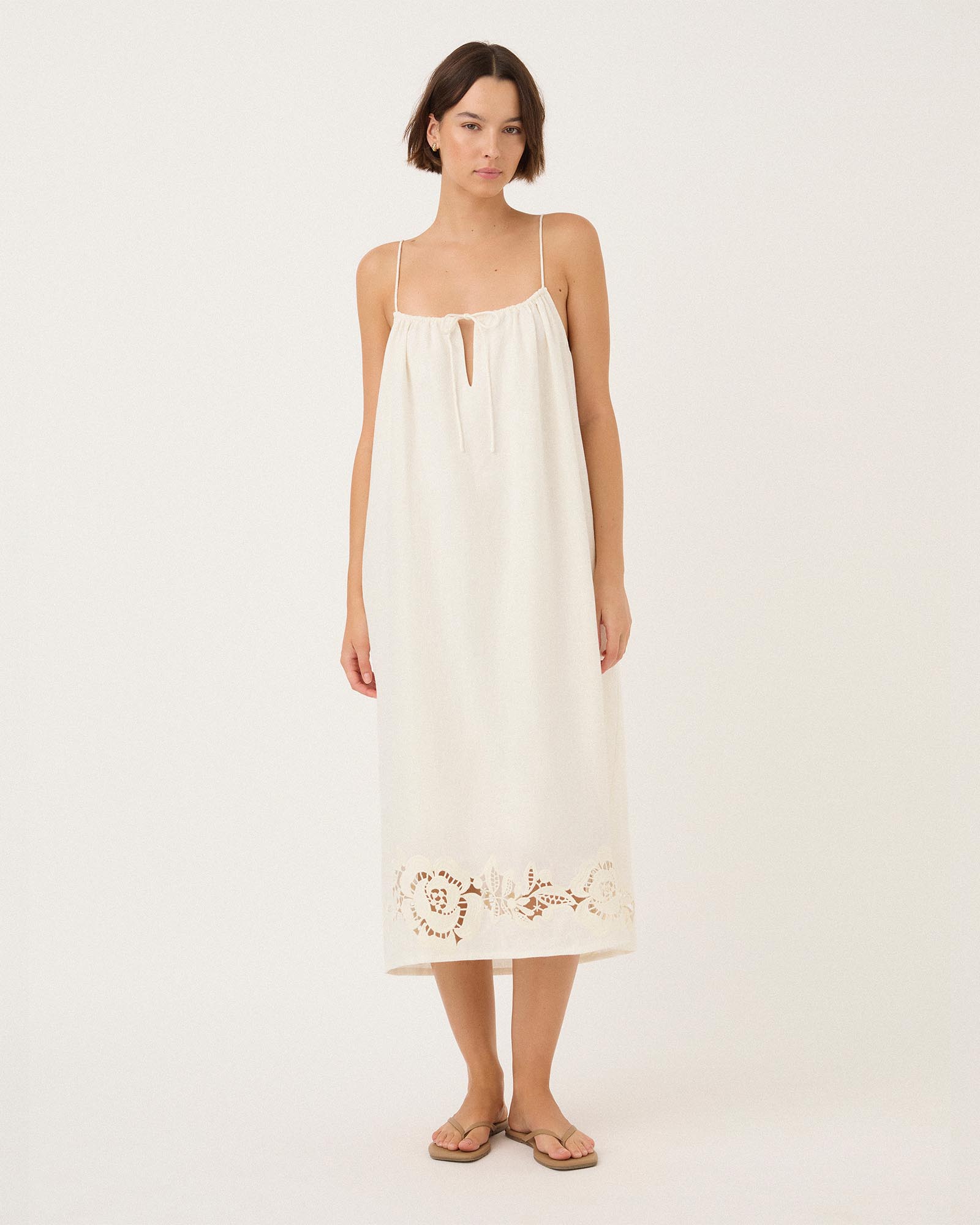 Embroidered Midi Dress