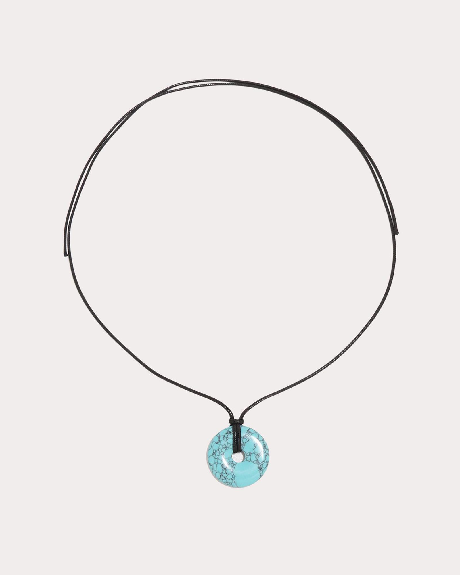 Stone Disc Corded Necklace