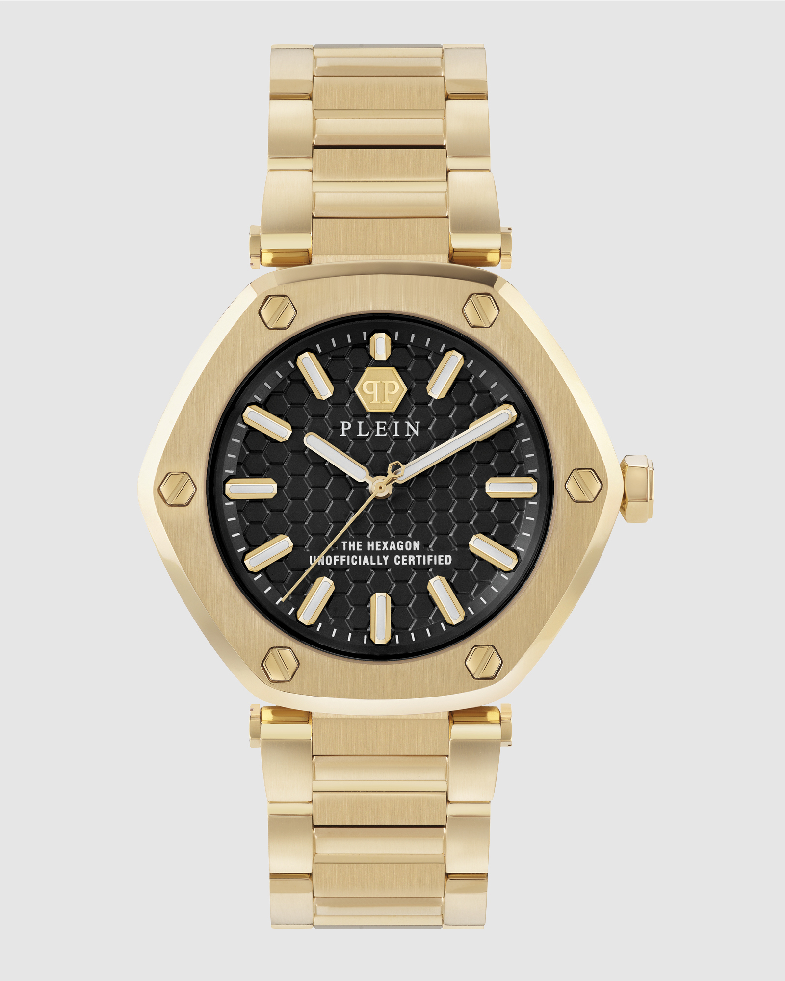 The Hexagon - Gold-Tone 38mm Black Dial Analogue watch
