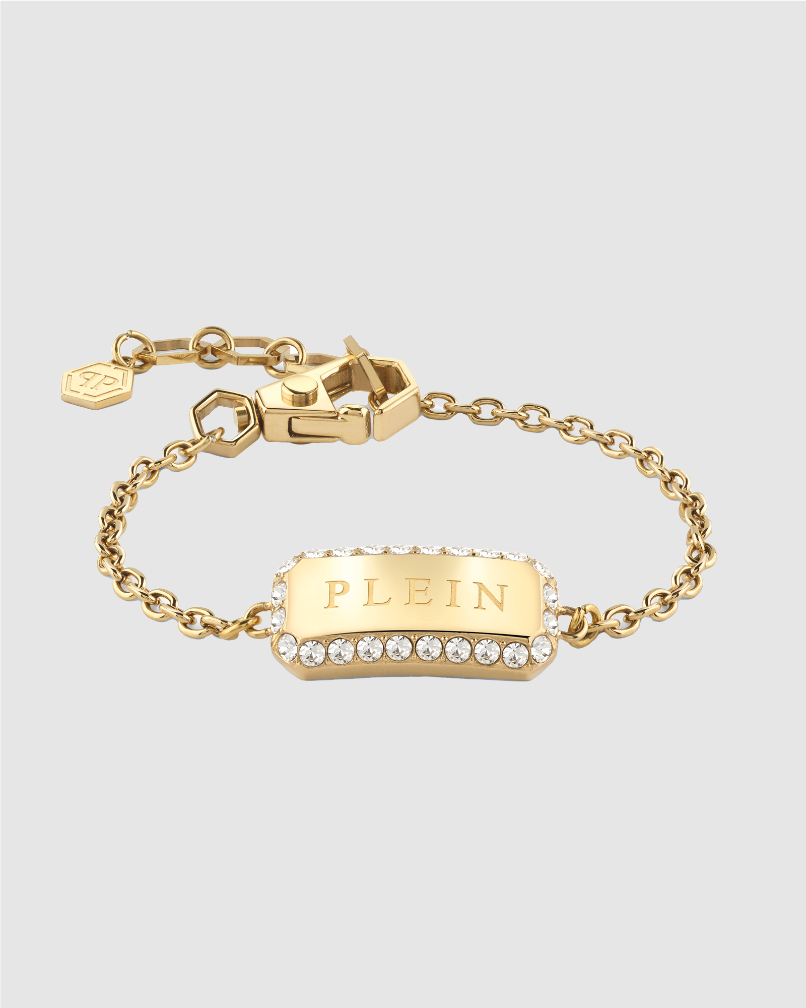 PLEIN CRYSTAL TAG IP Yellow Gold Crystals Bracelet