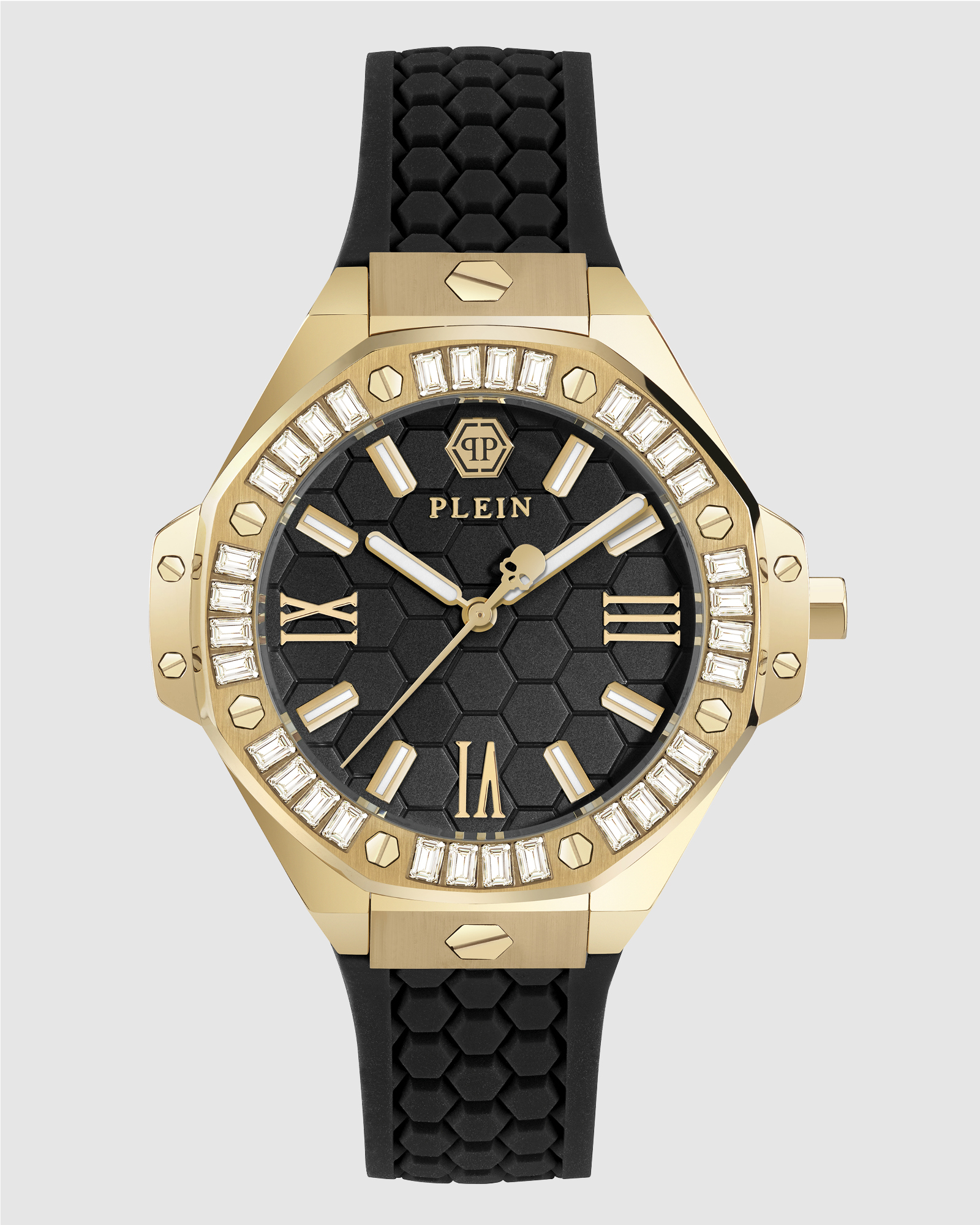 Plein Lady Royal - Gold-tone 39mm Black dial with baguette-cut crystals