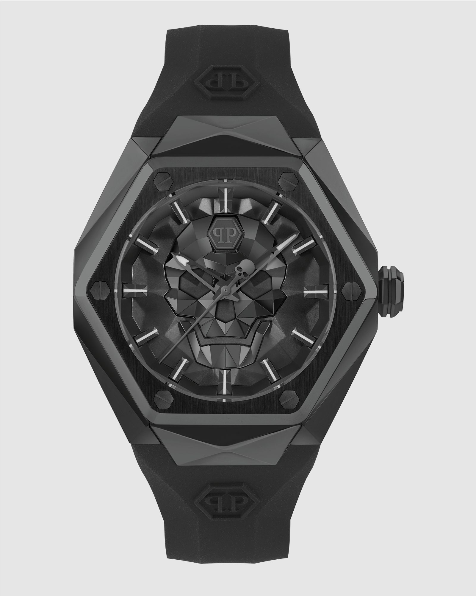 $kull Spikes 45mm Black Dial and Silicone Strap