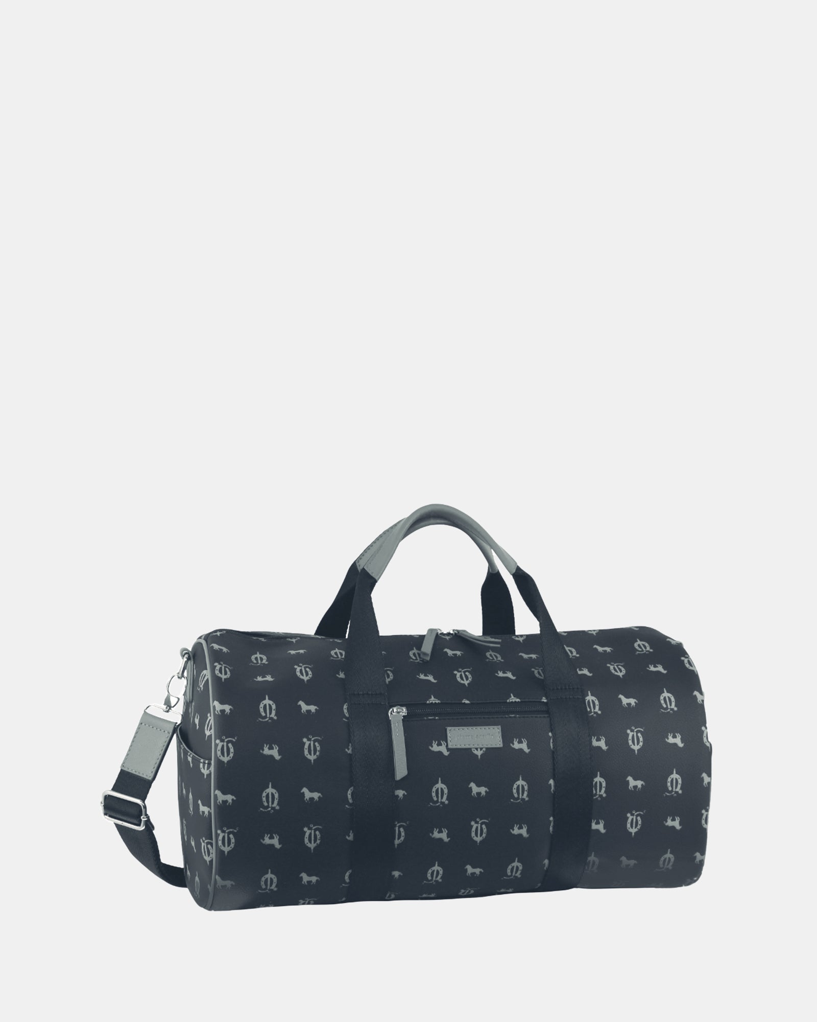 Pierre Cardin Canvas Print/Leather Trim Art Design Duffle Bag