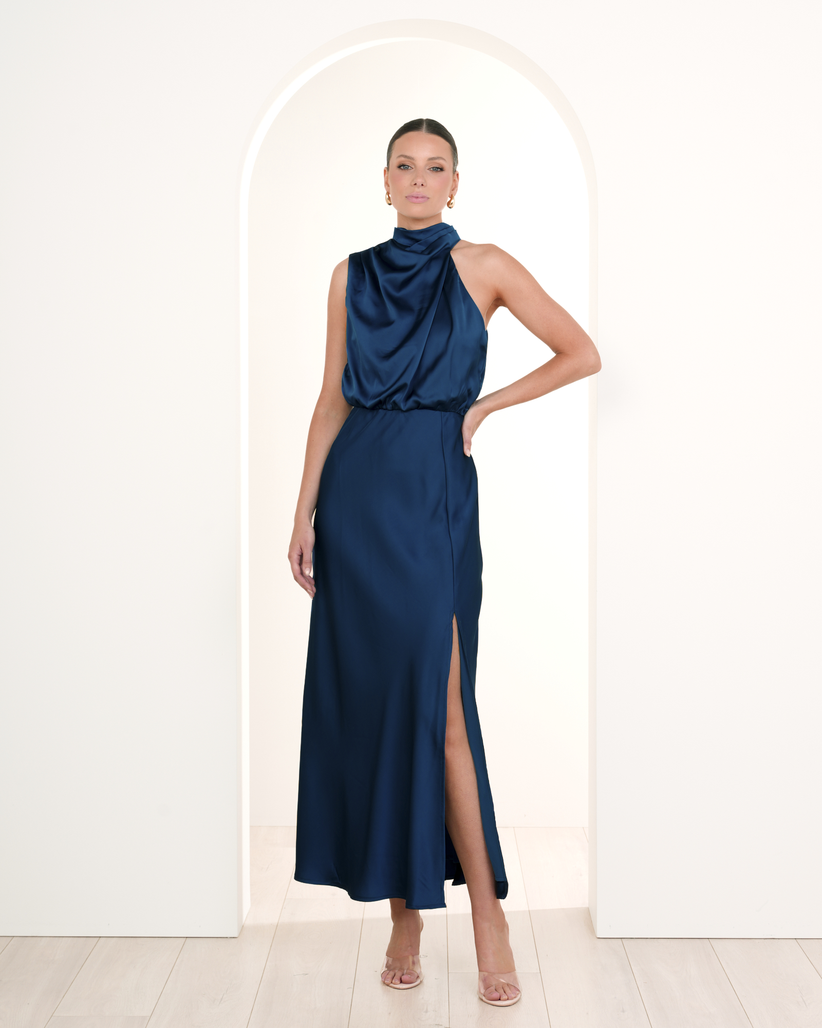 Como High Neck Midi Dress