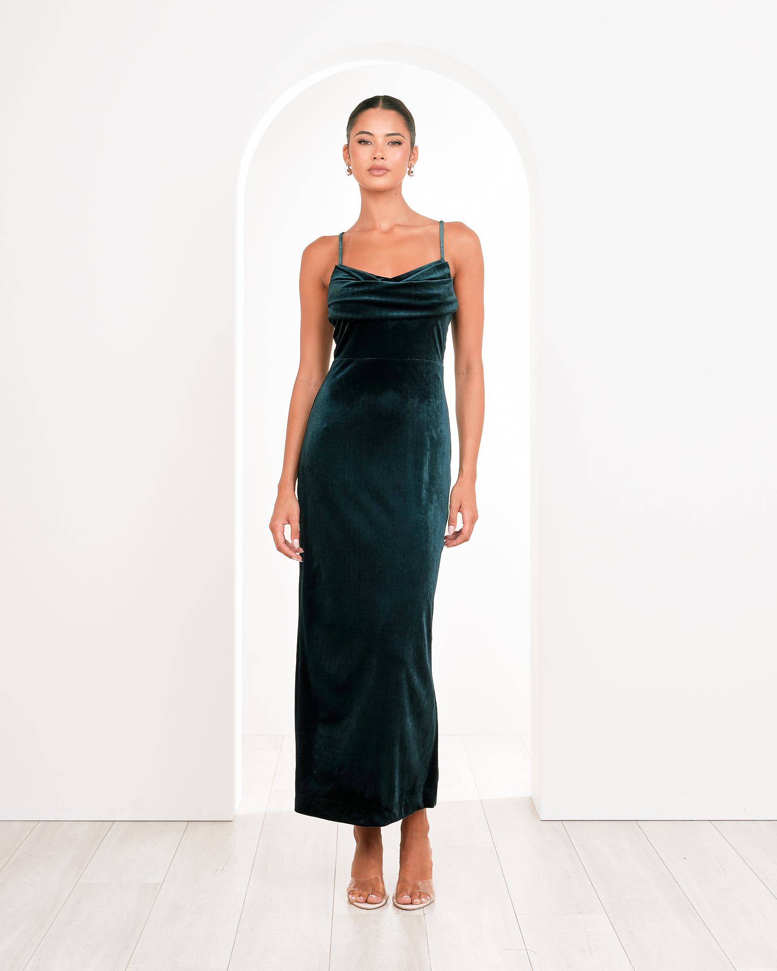 Berlin Cowl Neck Velvet Gown