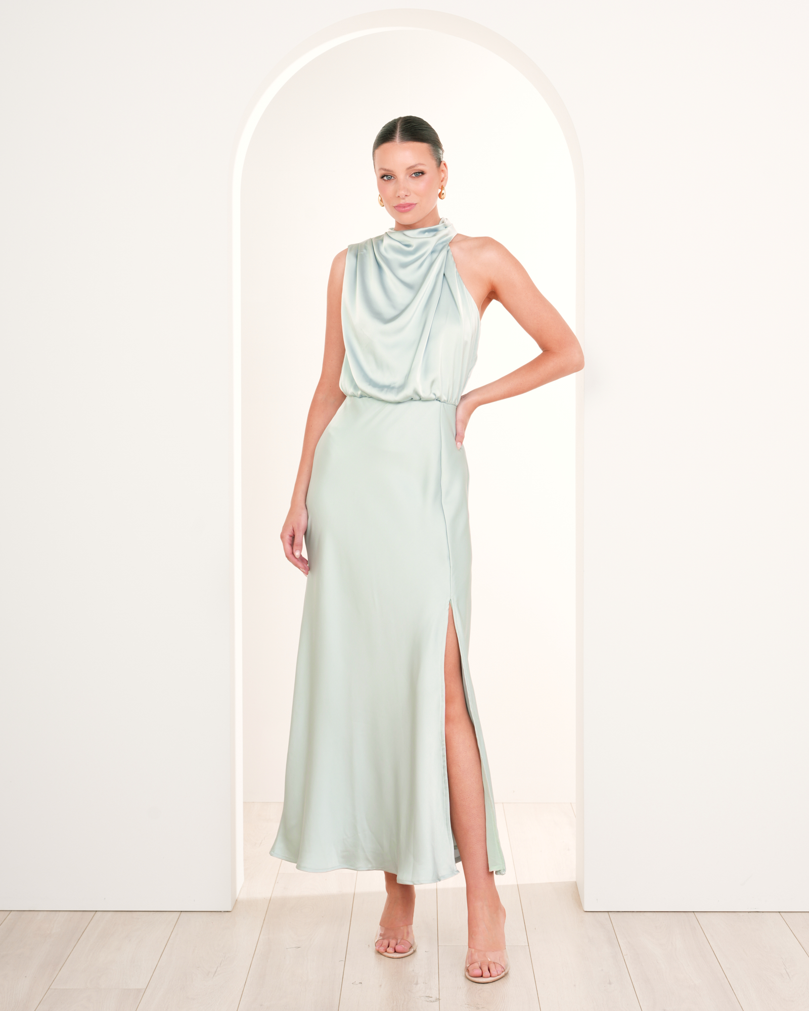 Como High Neck Midi Dress