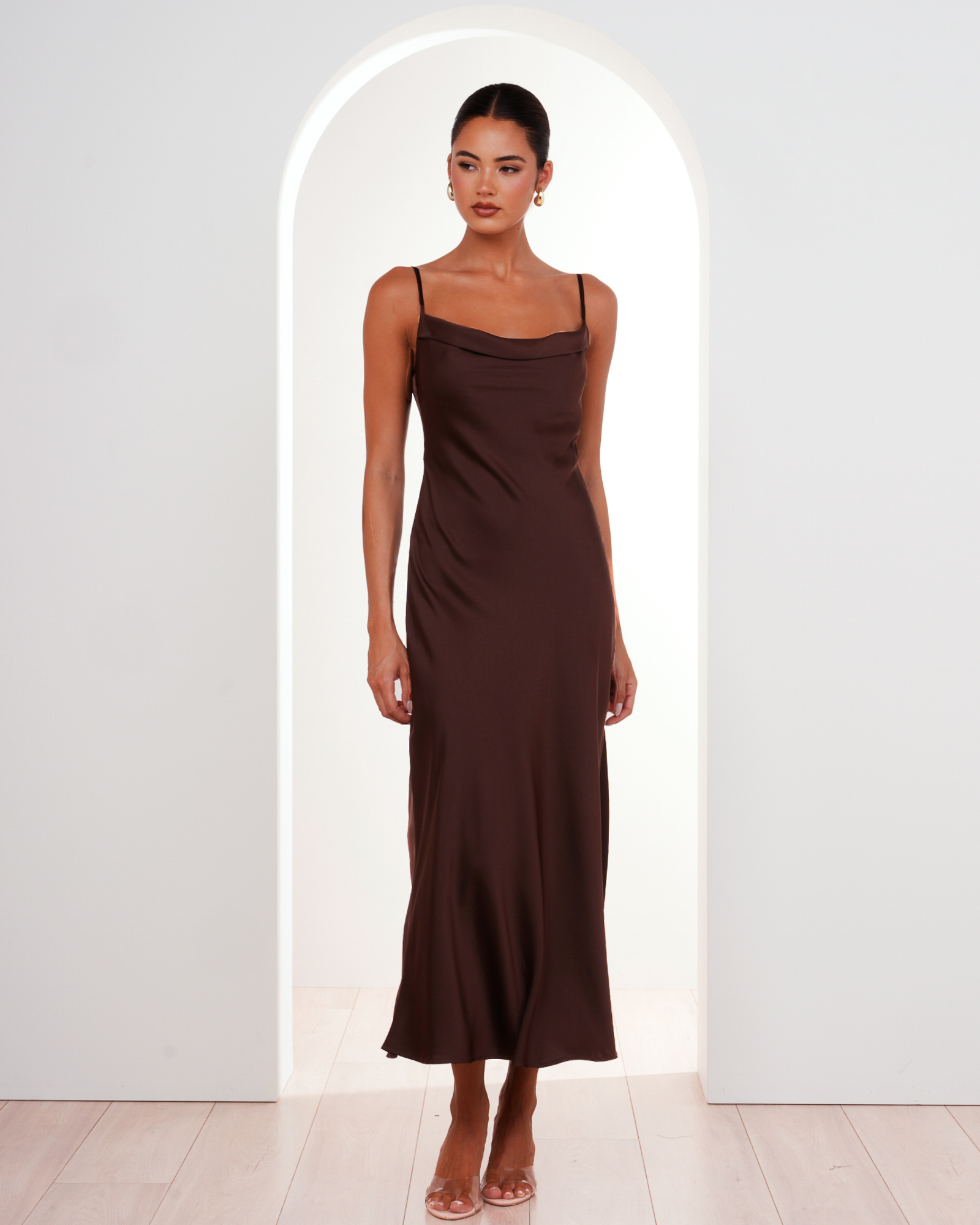 Natalie Cowl Neck Maxi Dress