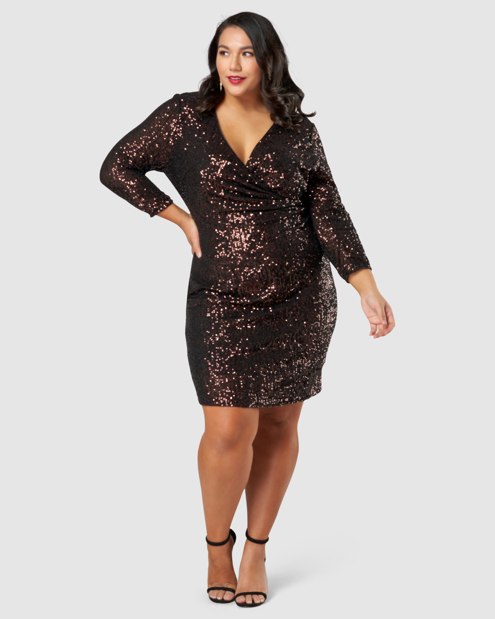 Smokin Hot Sequin Wrap Dress