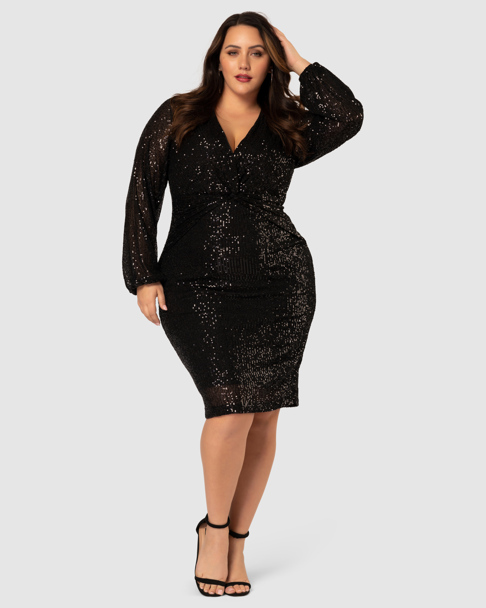 Pinky Promise Puff Sleeve Sequin Dress