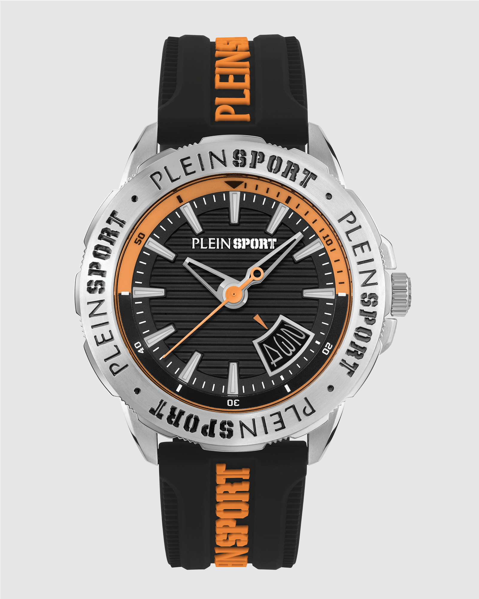 Plein Rampage 44mm Black dial and Black Orange Silicone strap