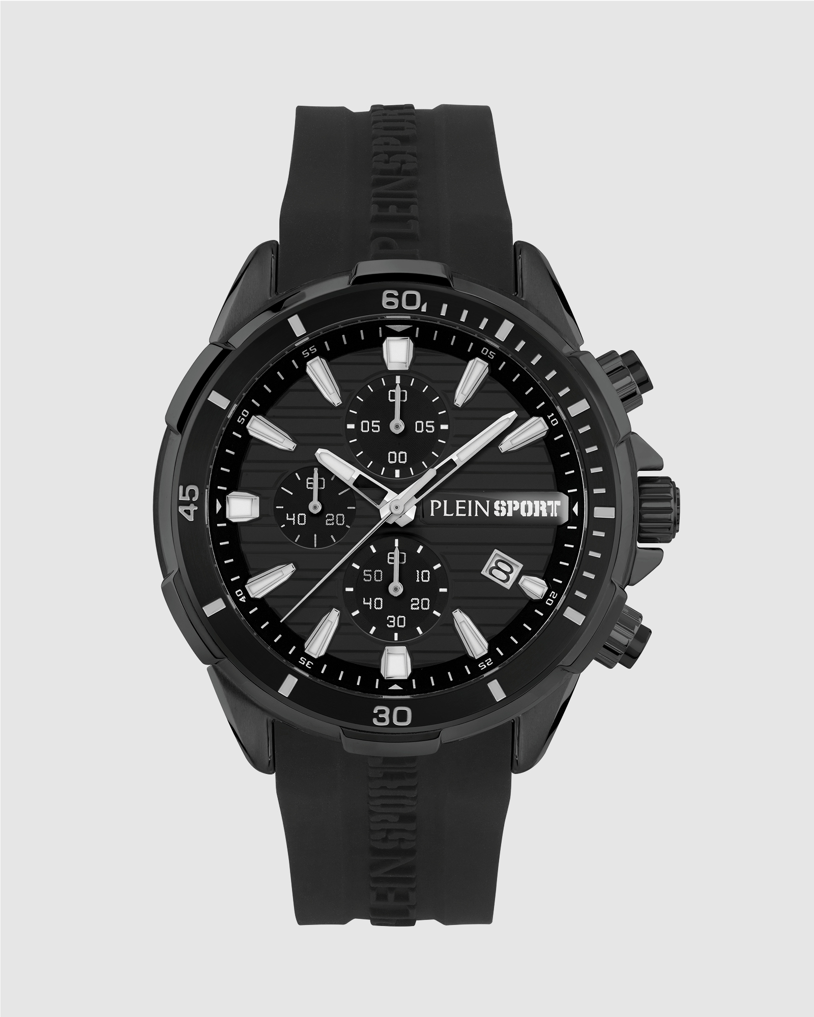 PLEIN IMPACT 46mm Black dial with Black Silicone strap