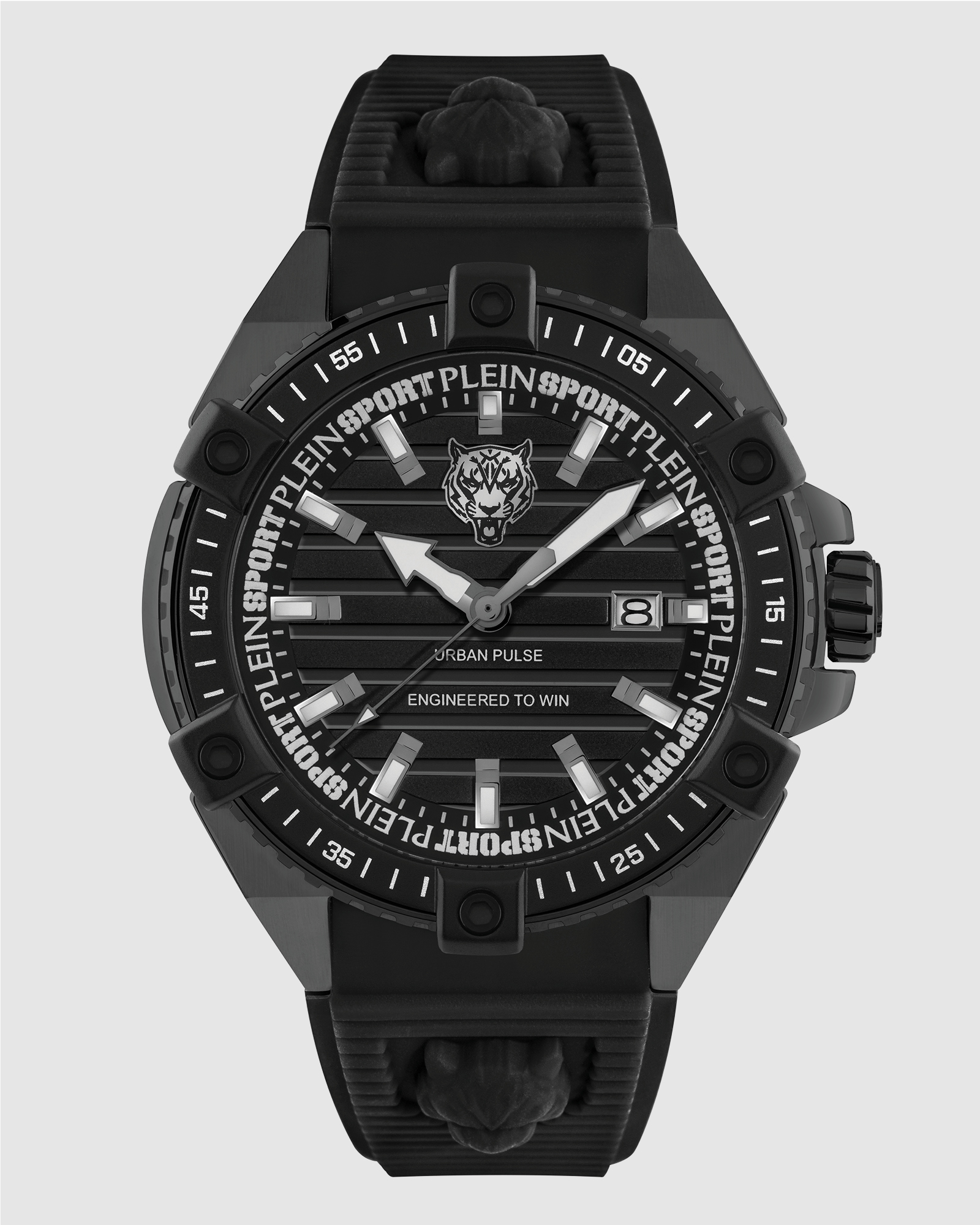 Plein Urban Pulse 47mm Black dial and Black silicone strap