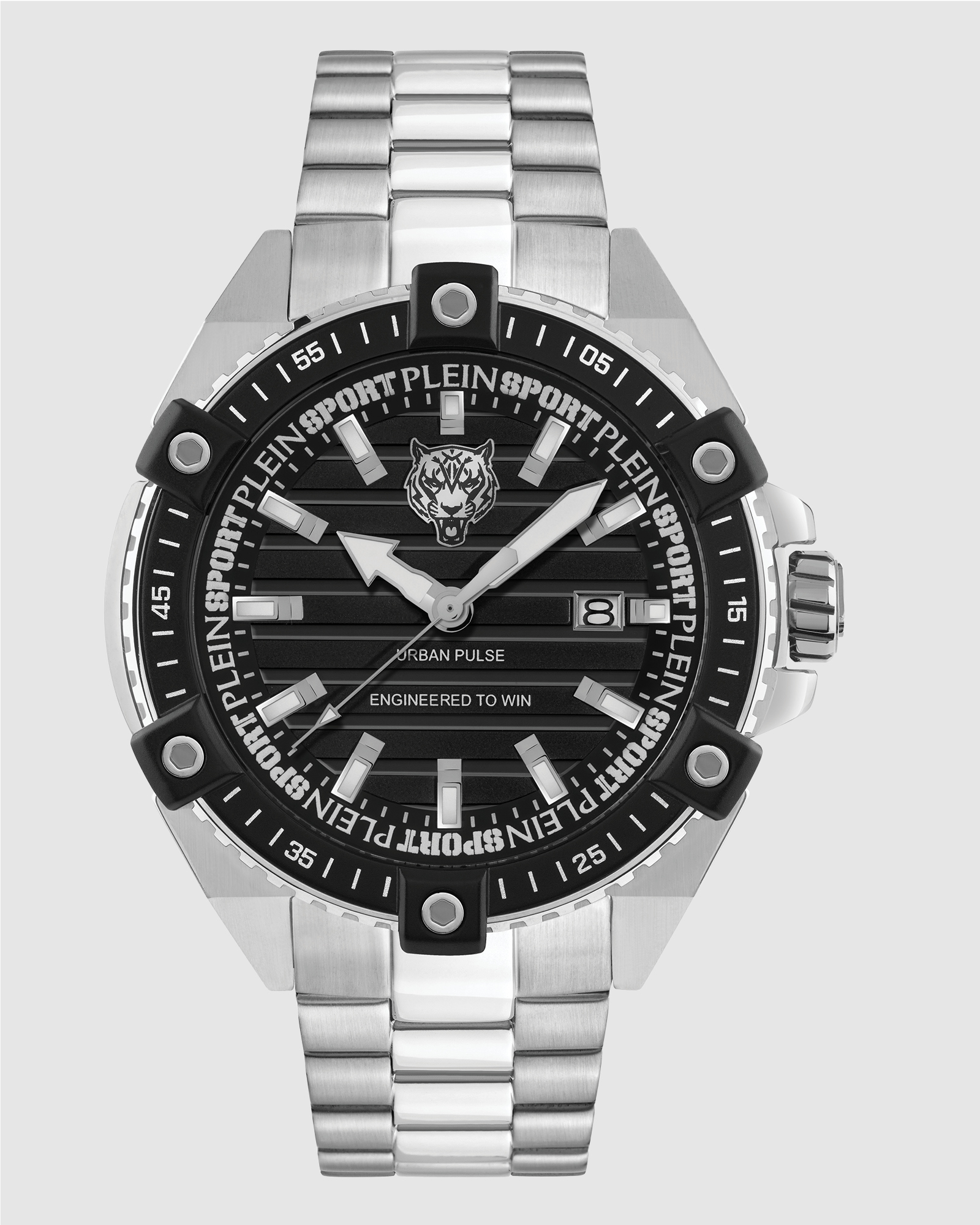 PLEIN URBAN PULSE 47mm Black dial and Silver-tone strap