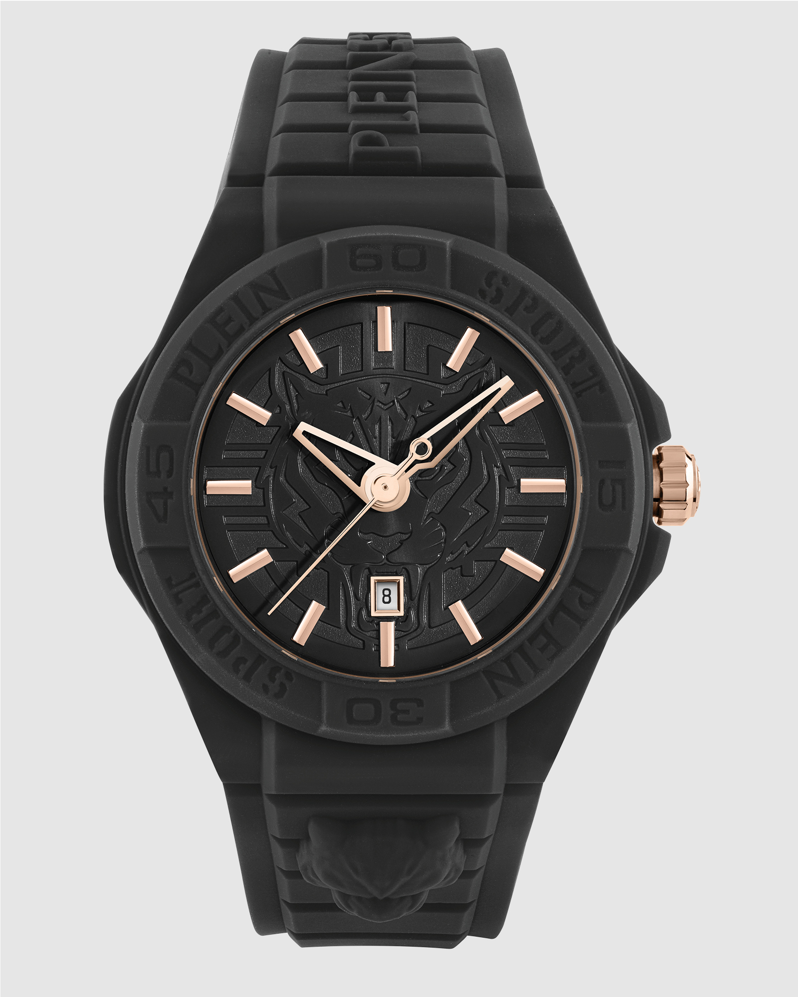 PLEIN FEARLESS 46mm Black Dial and Black Silicone strap
