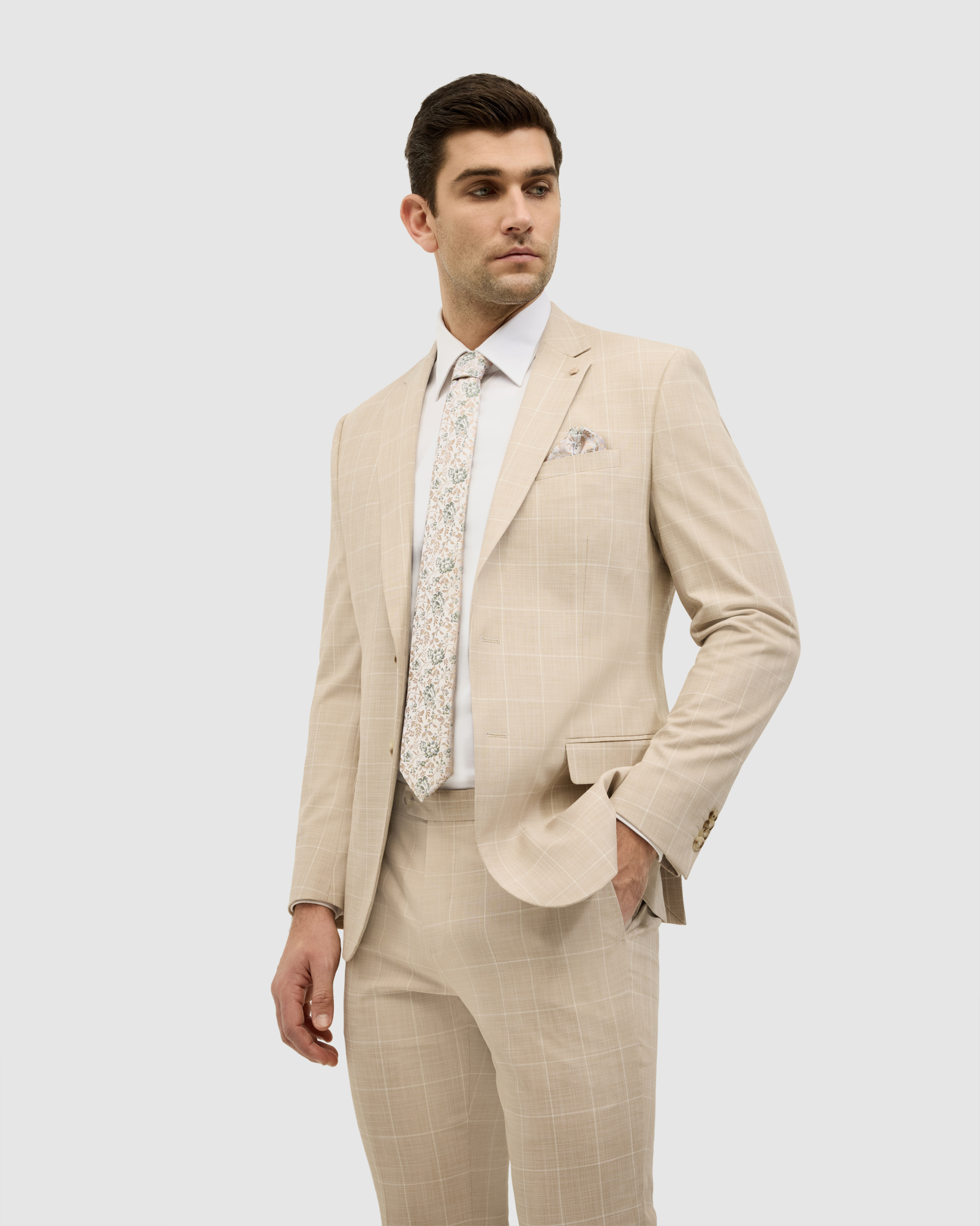 Windowpane Check Tailored Jacket
