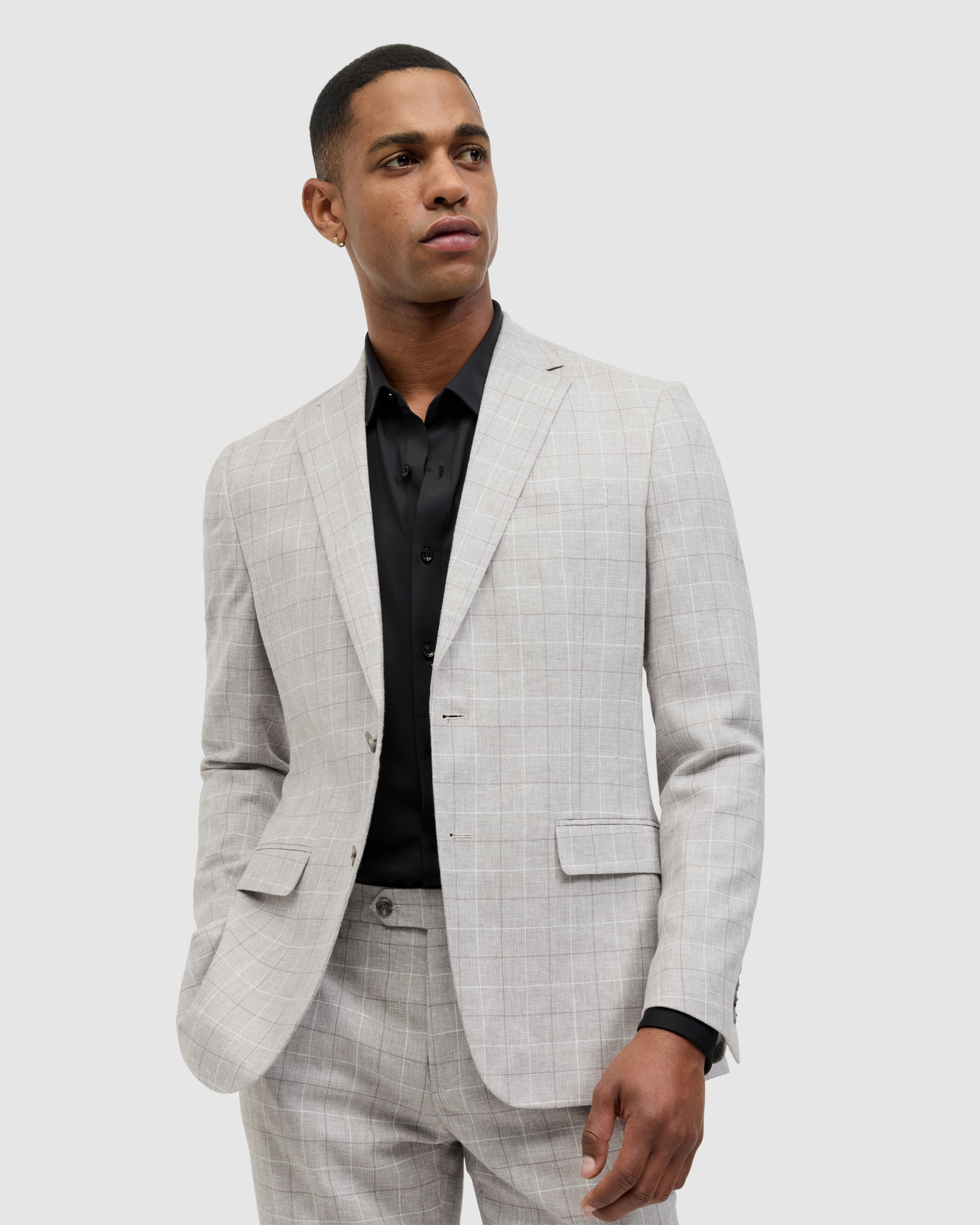 Windowpane Check Tailored Jacket