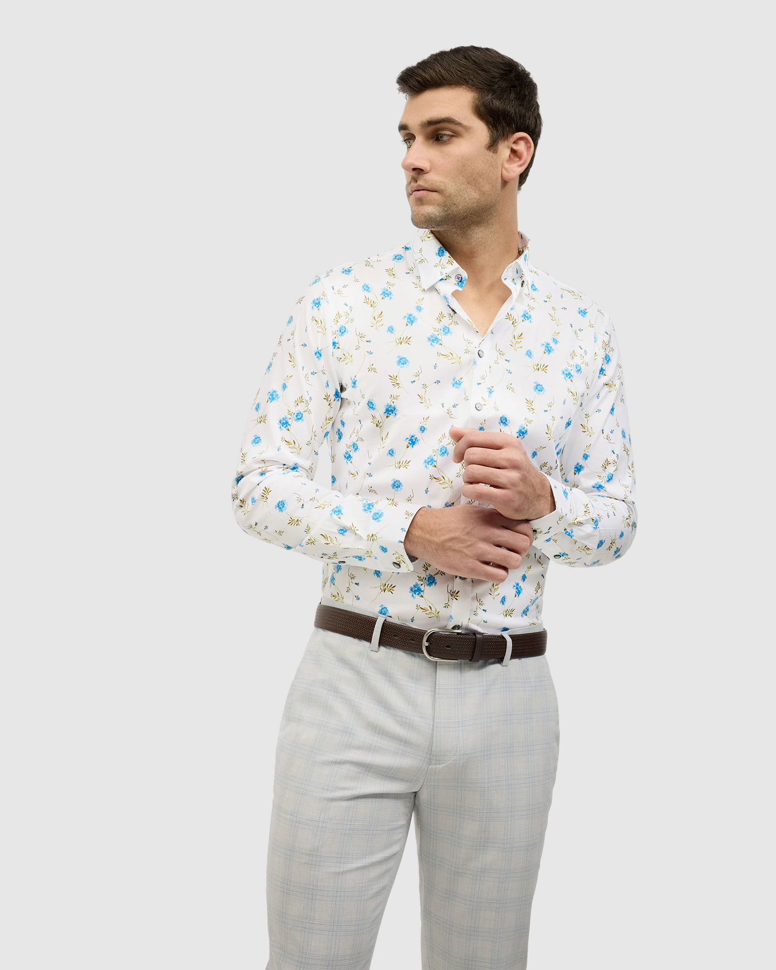 Botanical Floral Print Long Sleeve Shirt