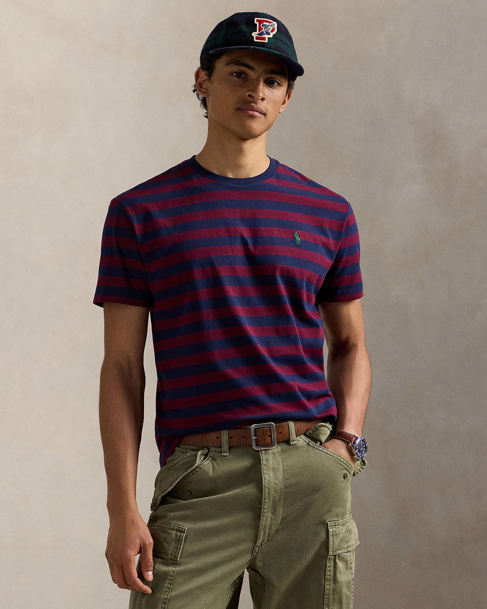 ICONIC EXCLUSIVE - Custom Slim Fit Striped Jersey T-Shirt