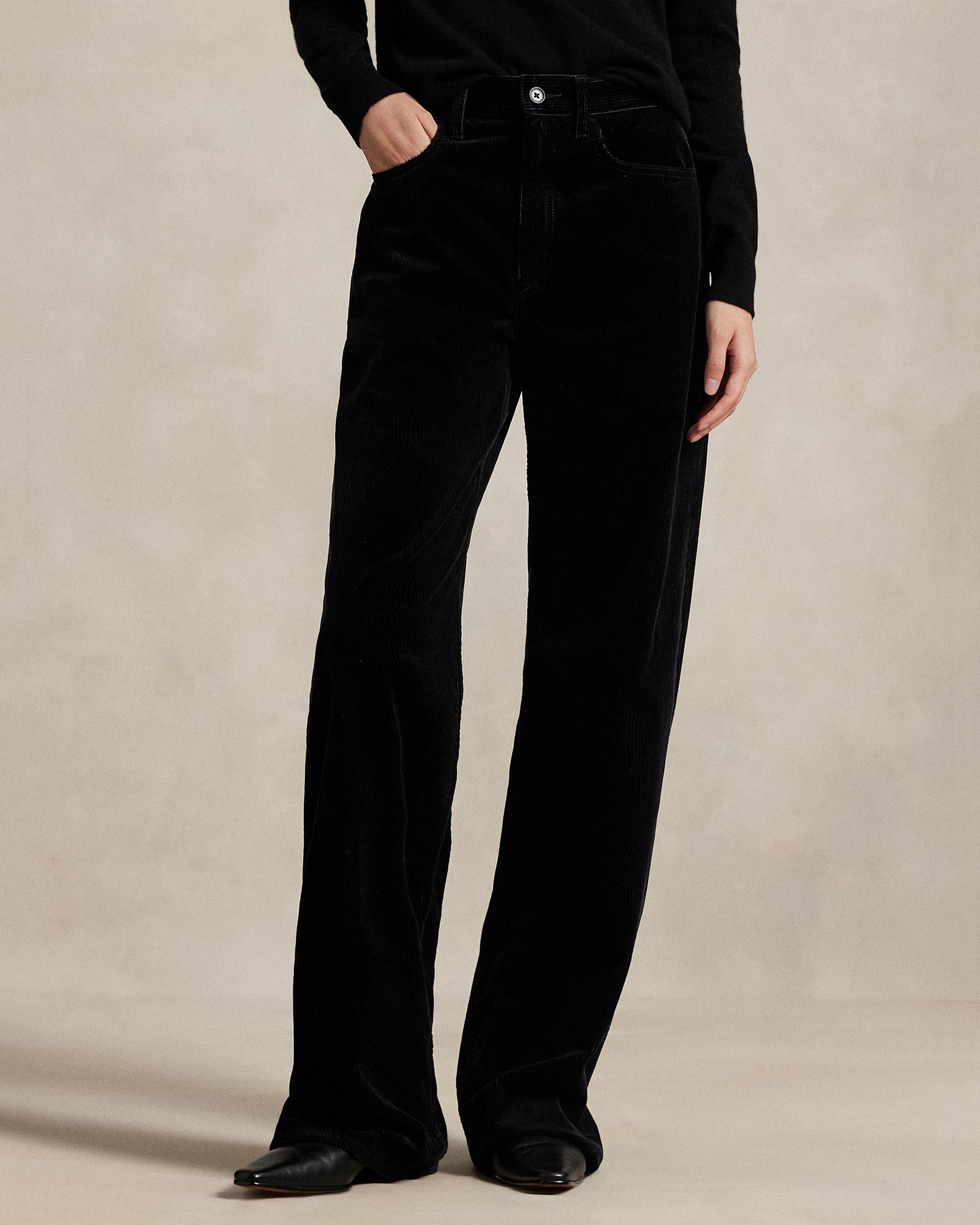 Cotton Corduroy Wide-Leg Pants - ICONIC EXCLUSIVE