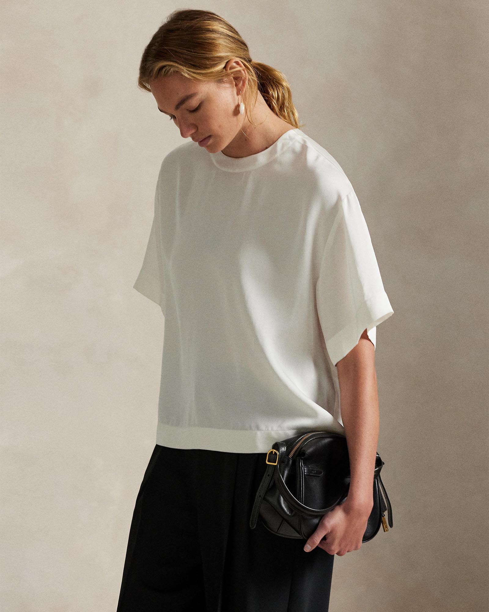 Oversize Satin Tee - ICONIC EXCLUSIVE