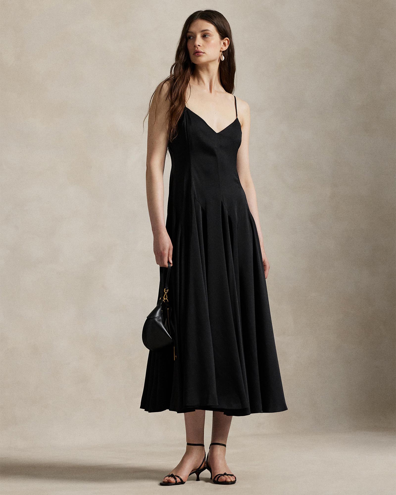 Paneled Satin Dress
