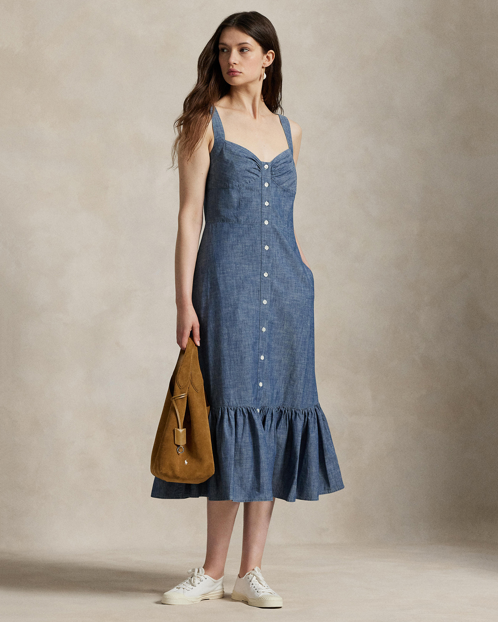 Chambray Buttoned Dress