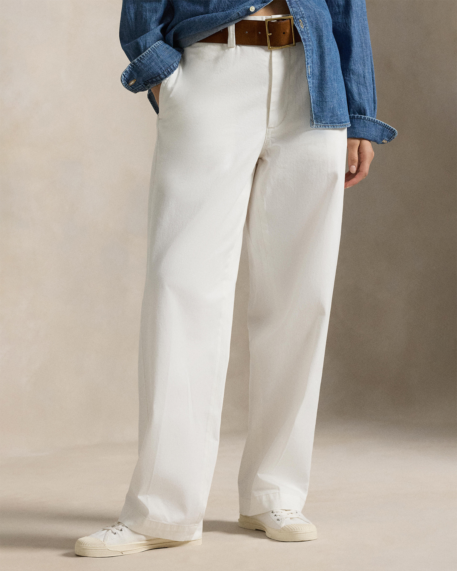 Cotton Chino Straight-Leg Pants - ICONIC EXCLUSIVE
