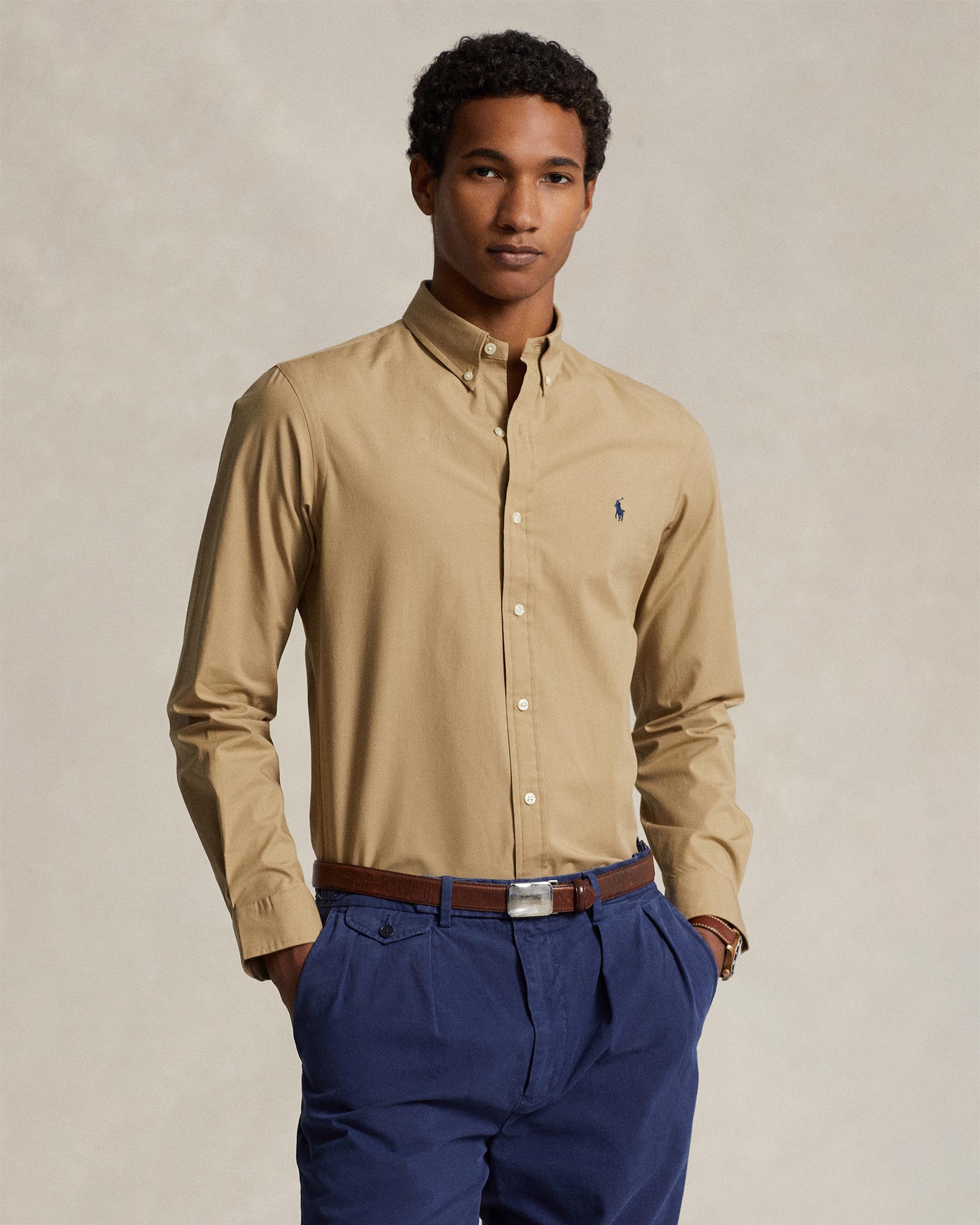 Custom Fit Stretch Poplin Shirt