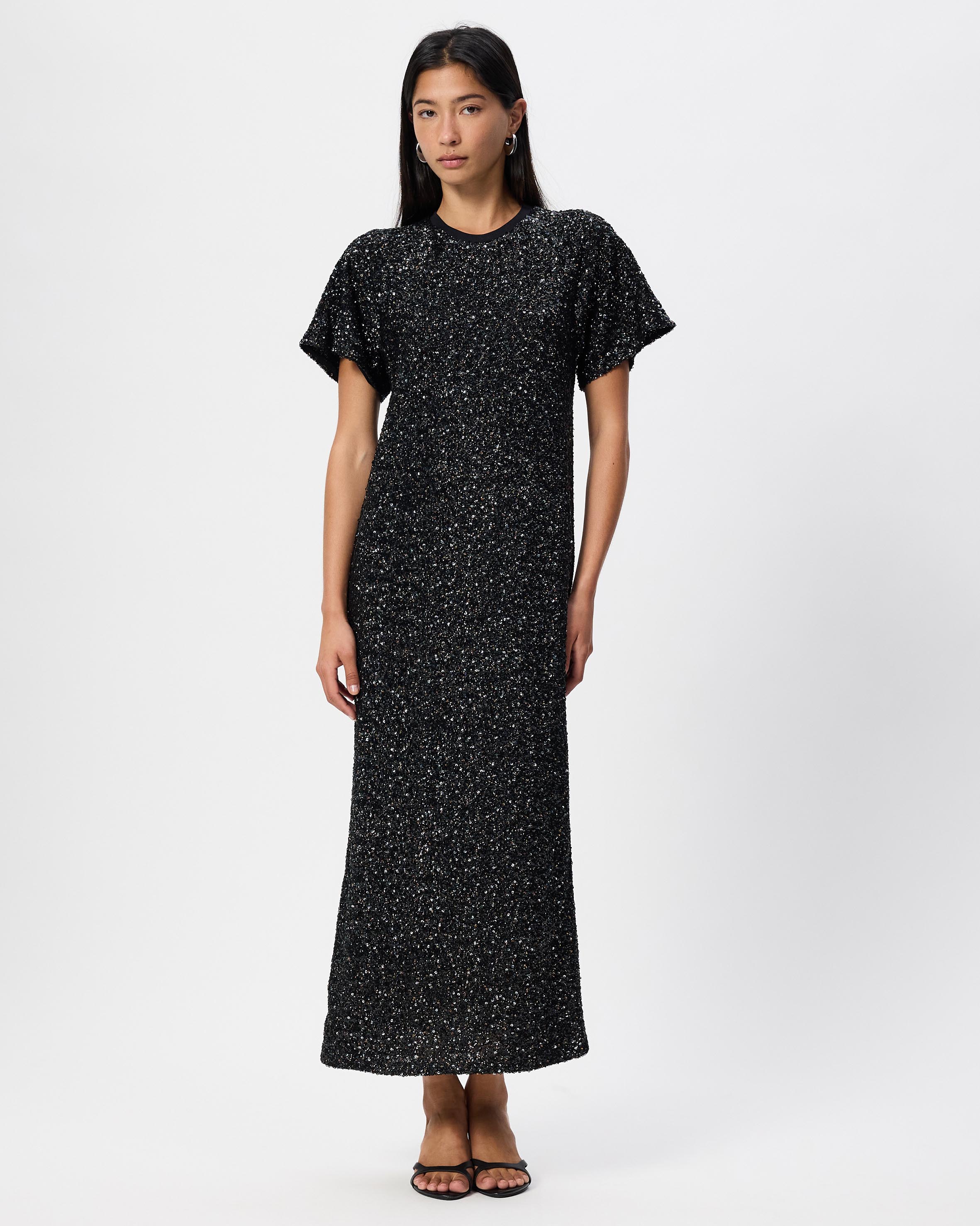 Sequined Crewneck Dress - ICONIC EXCLUSIVE