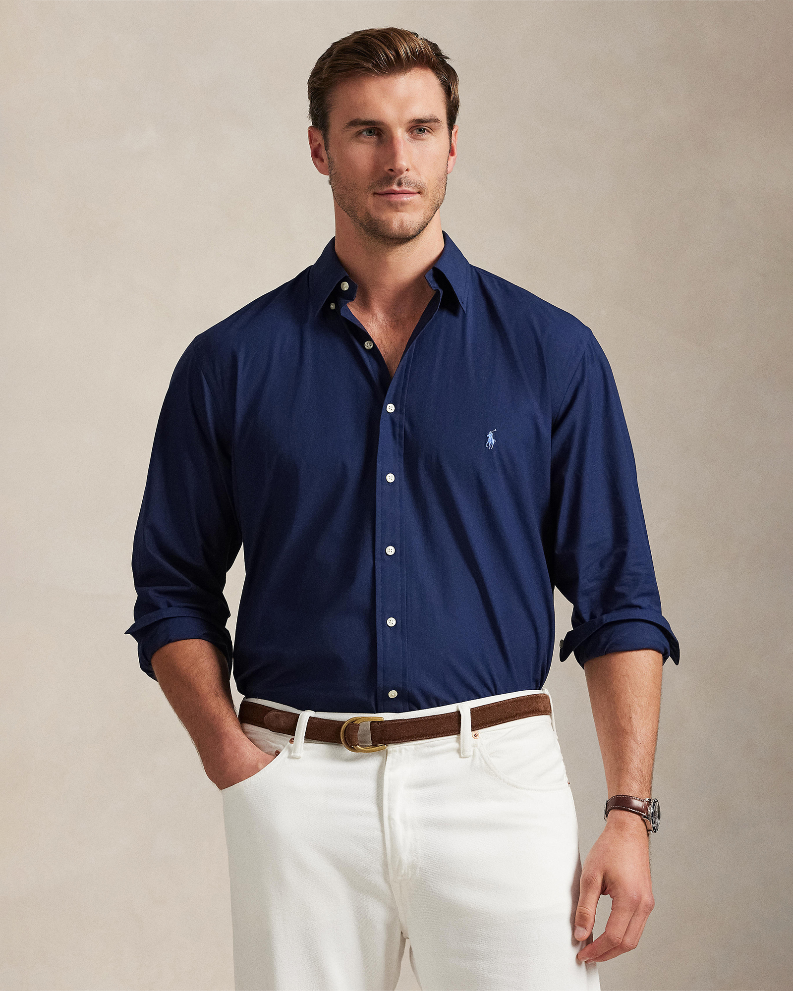 ICONIC EXCLUSIVE - Big & Tall Stretch Poplin Shirt