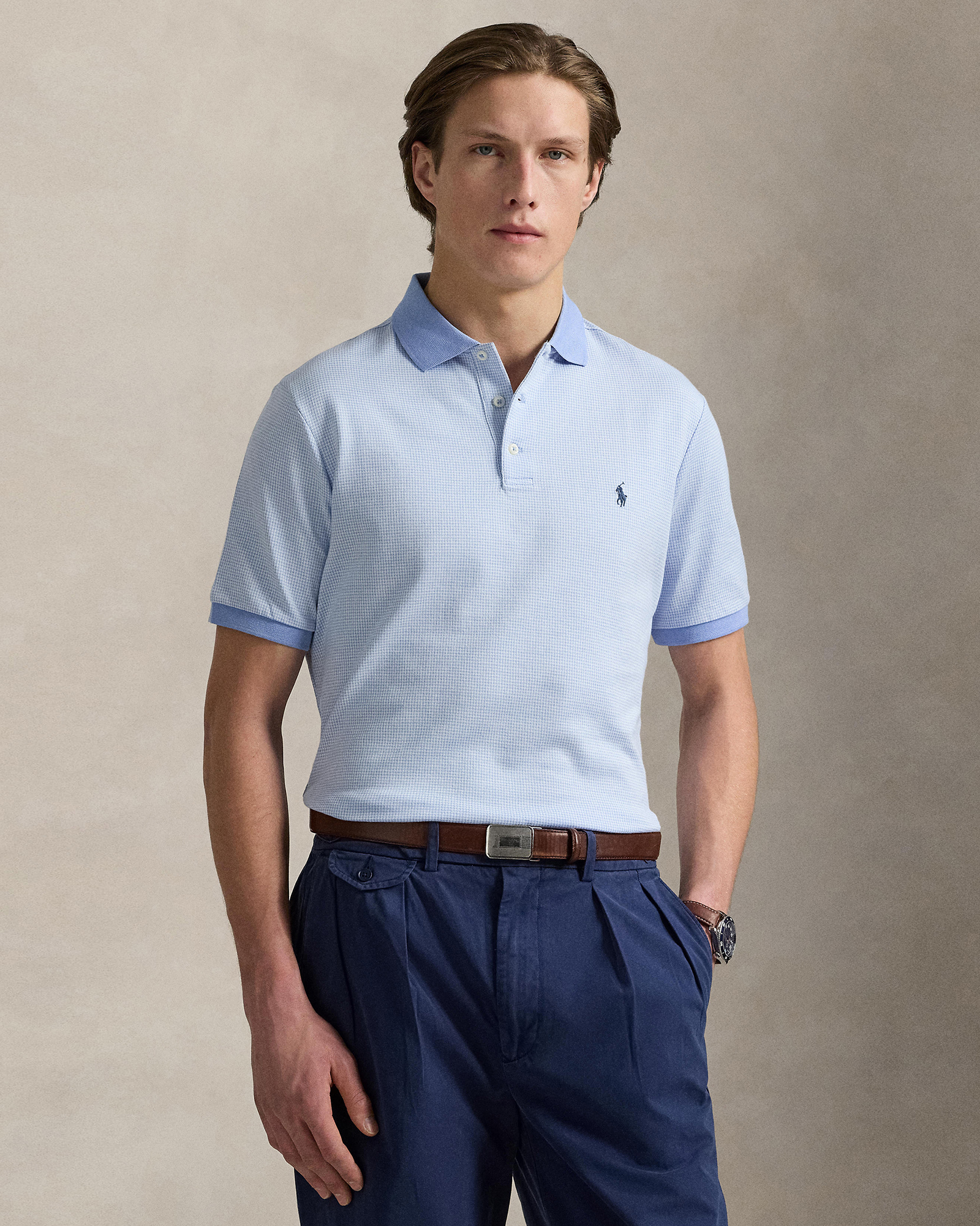 ICONIC EXCLUSIVE - Custom Slim Fit Houndstooth Polo Shirt