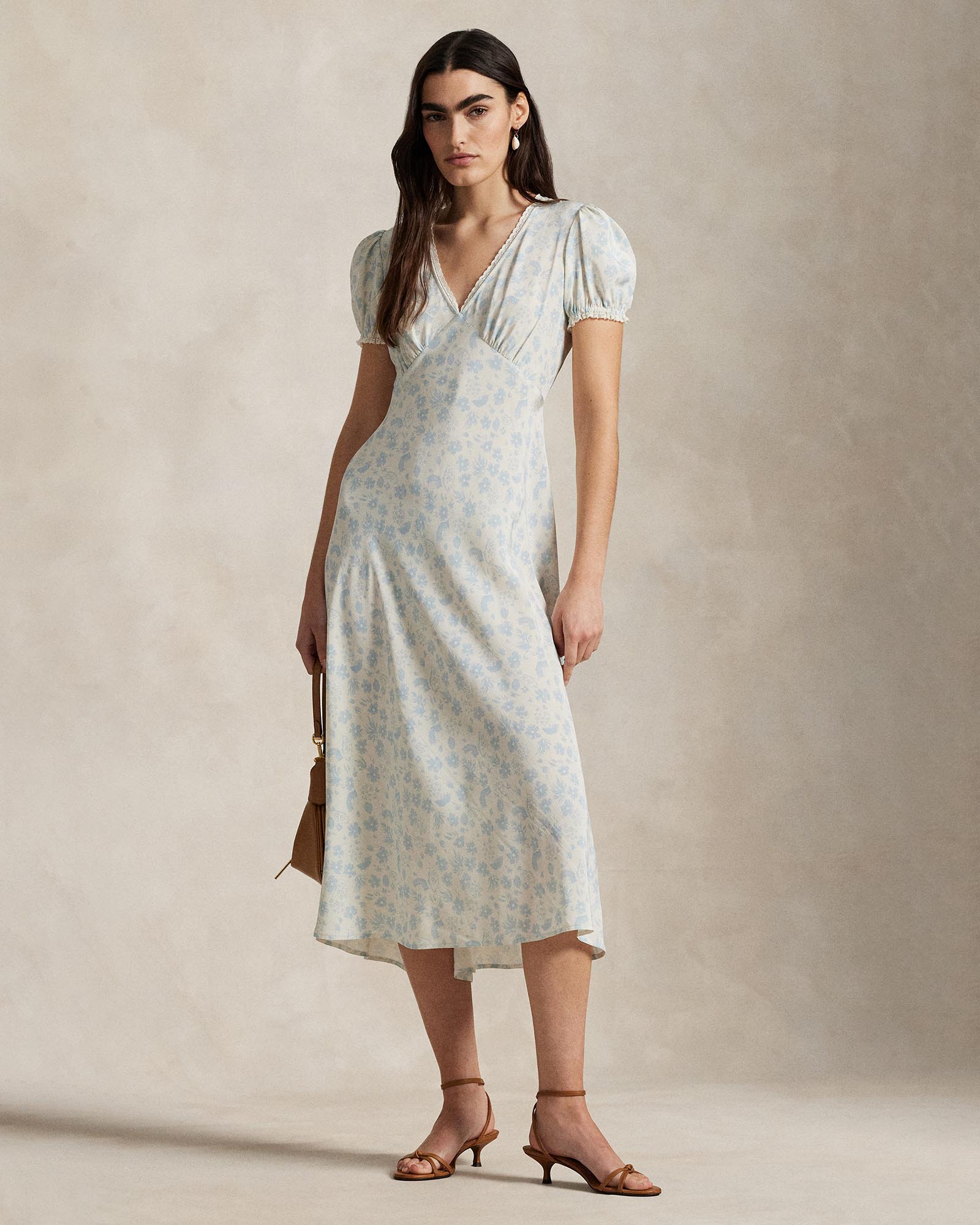 Floral Silk Crepe Dress