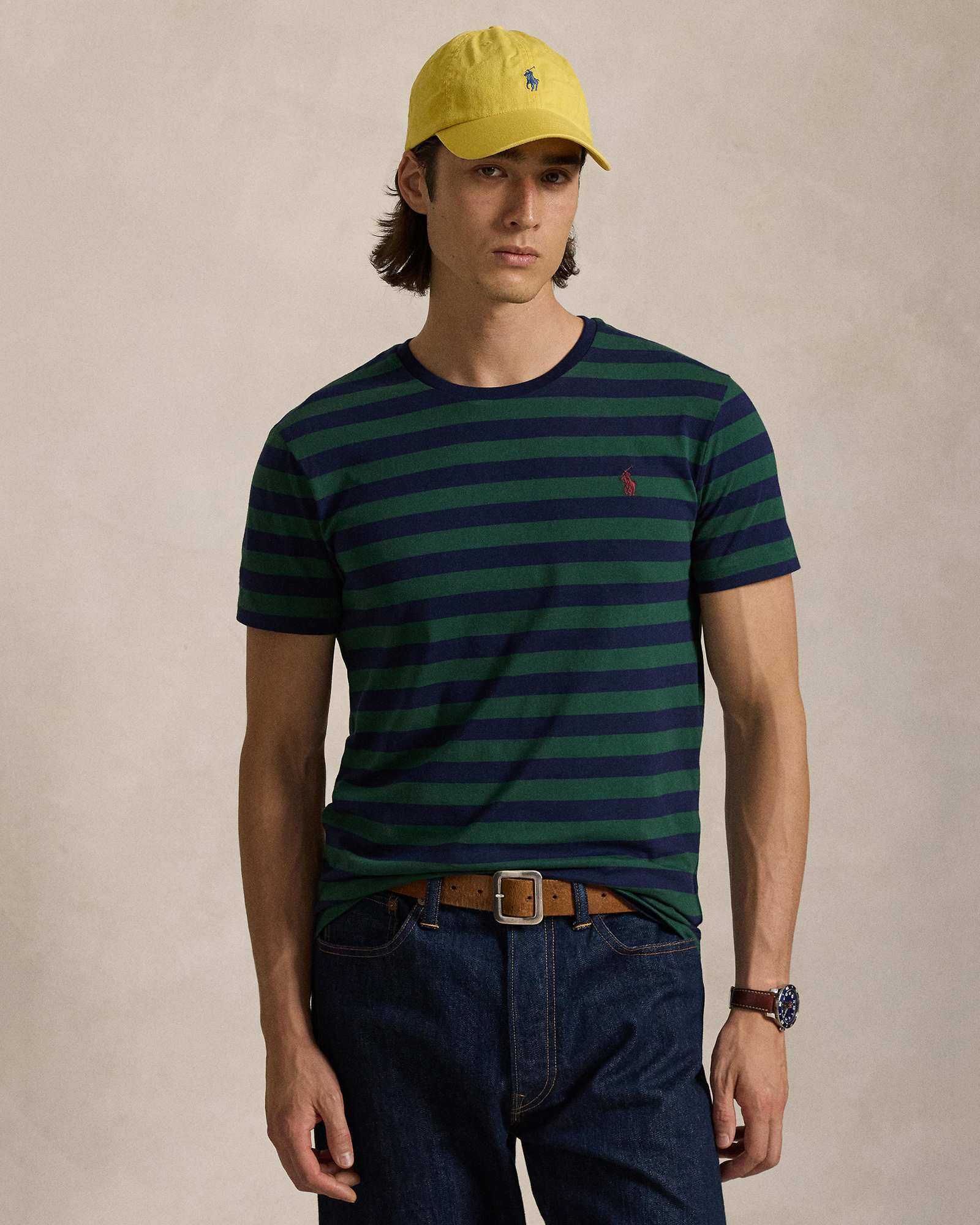 ICONIC EXCLUSIVE - Custom Slim Fit Striped Jersey T-Shirt