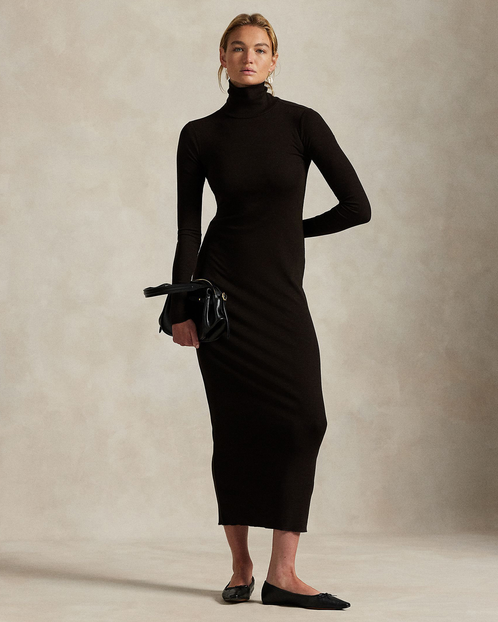 Ribbed Turtleneck Dress