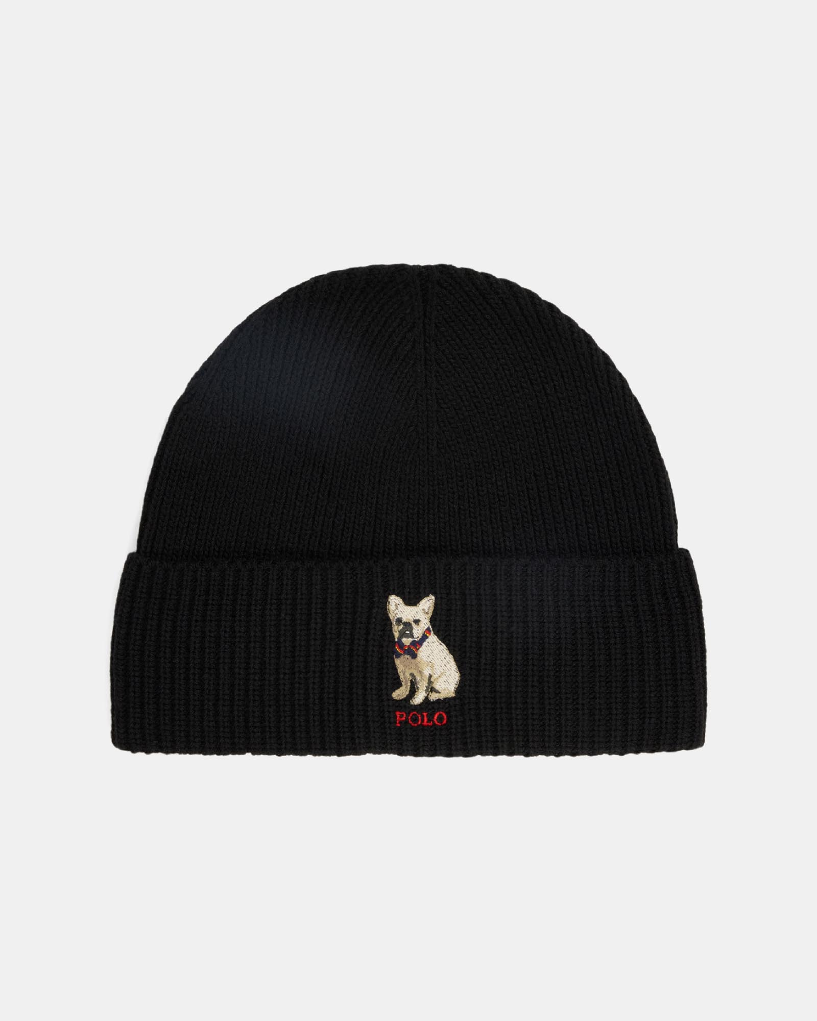 Dog-Embroidered Rib-Knit Beanie - ICONIC EXCLUSIVE