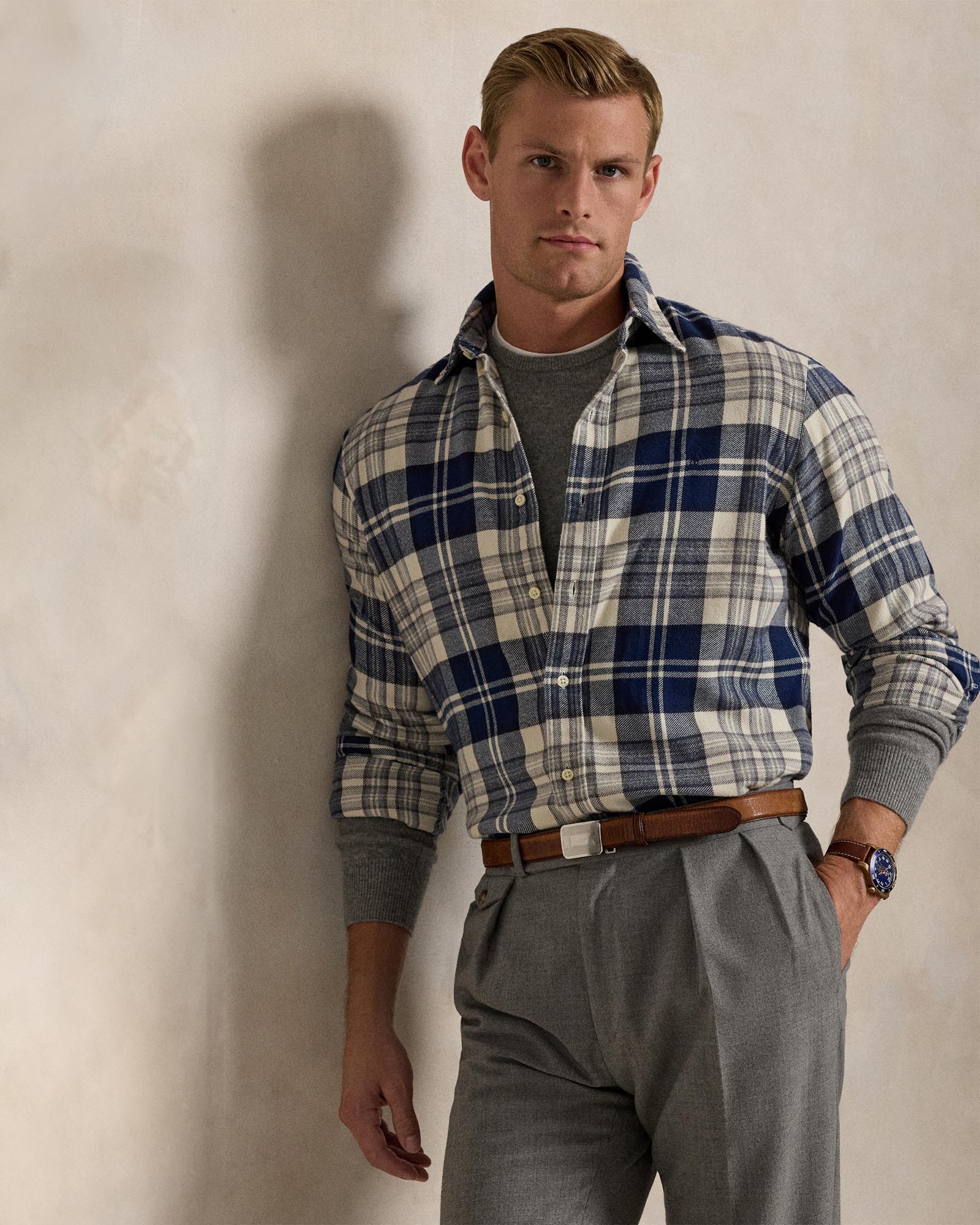 Custom Fit Plaid Brushed Flannel Shirt