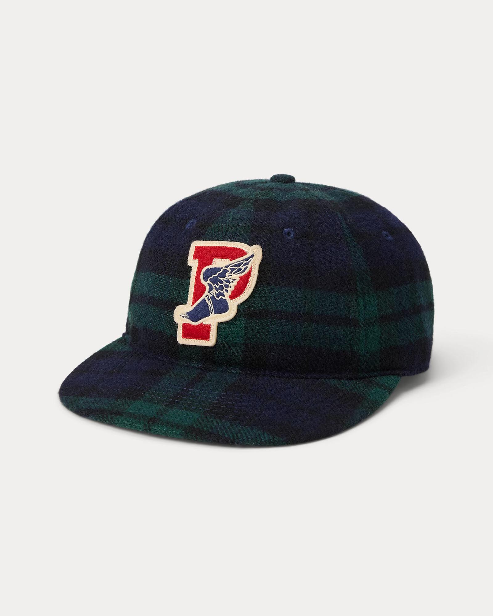 P-Wing Plaid Wool-Blend Ball Cap