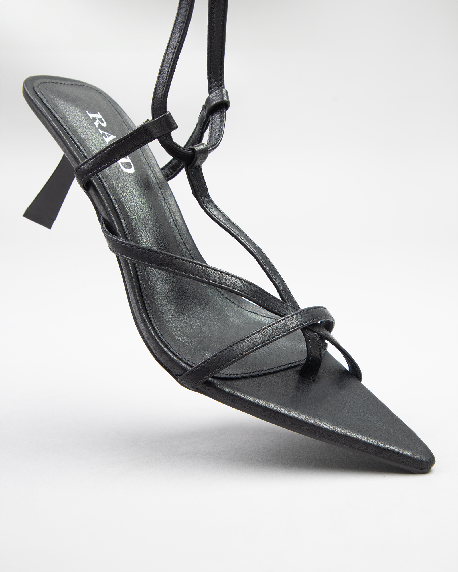 Macie kitten heeled sandals in Black