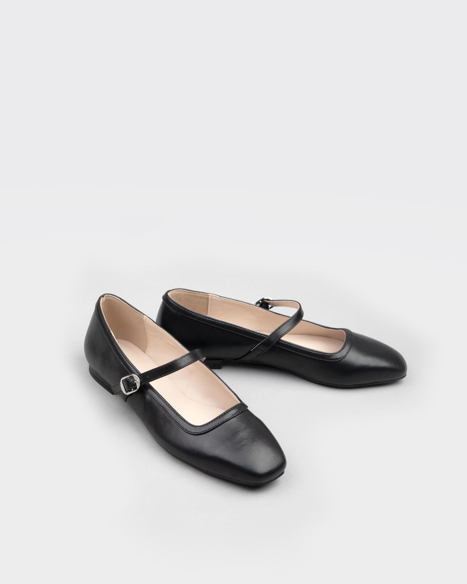 Finni ankle strap ballet pumps in black