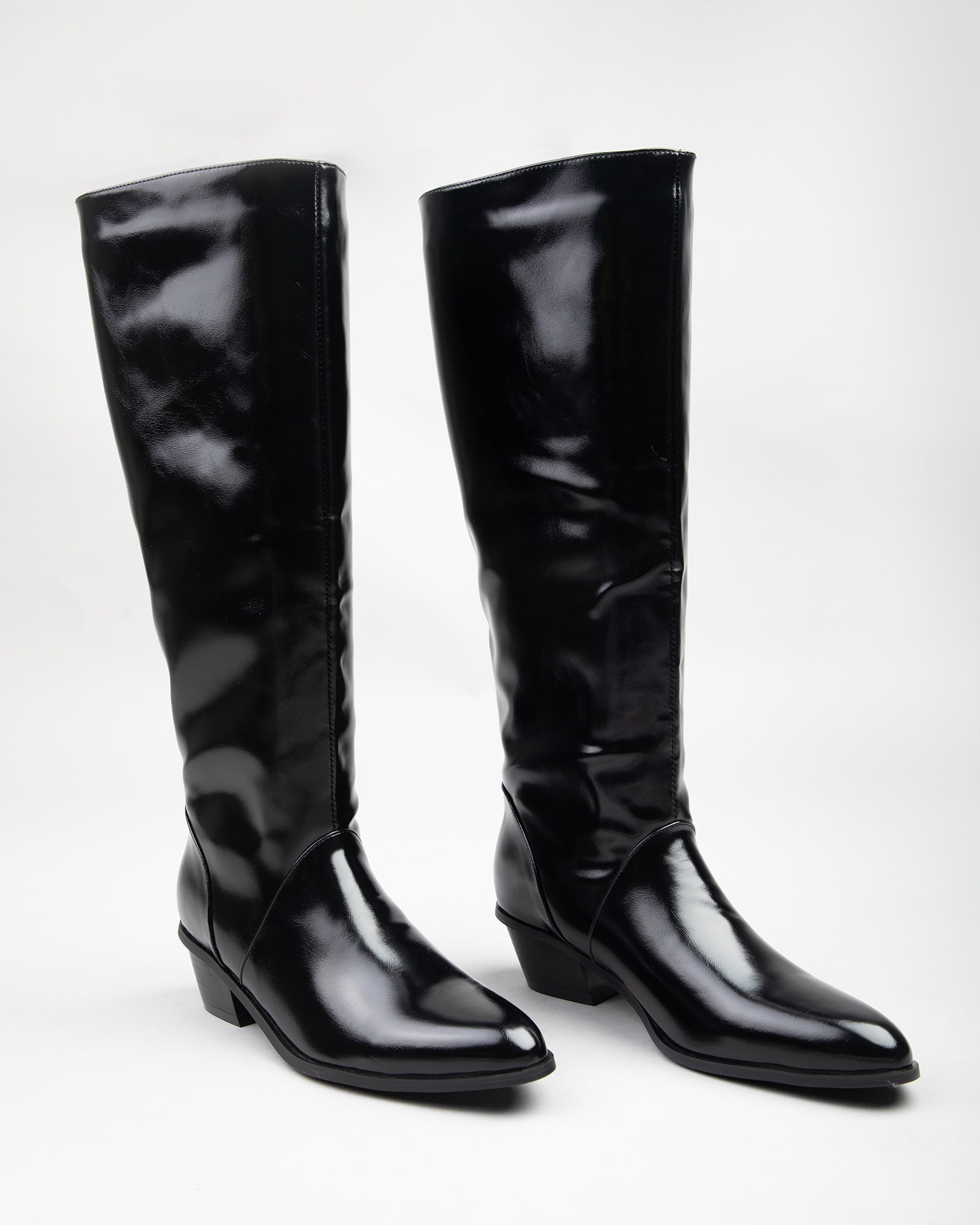 Reeona western knee boots in black