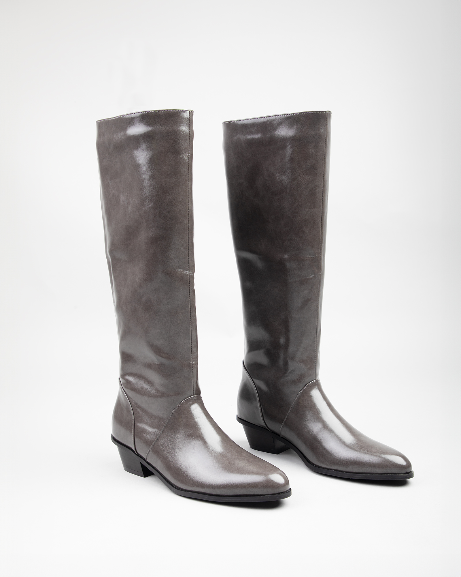 Reeona western knee boots in grey