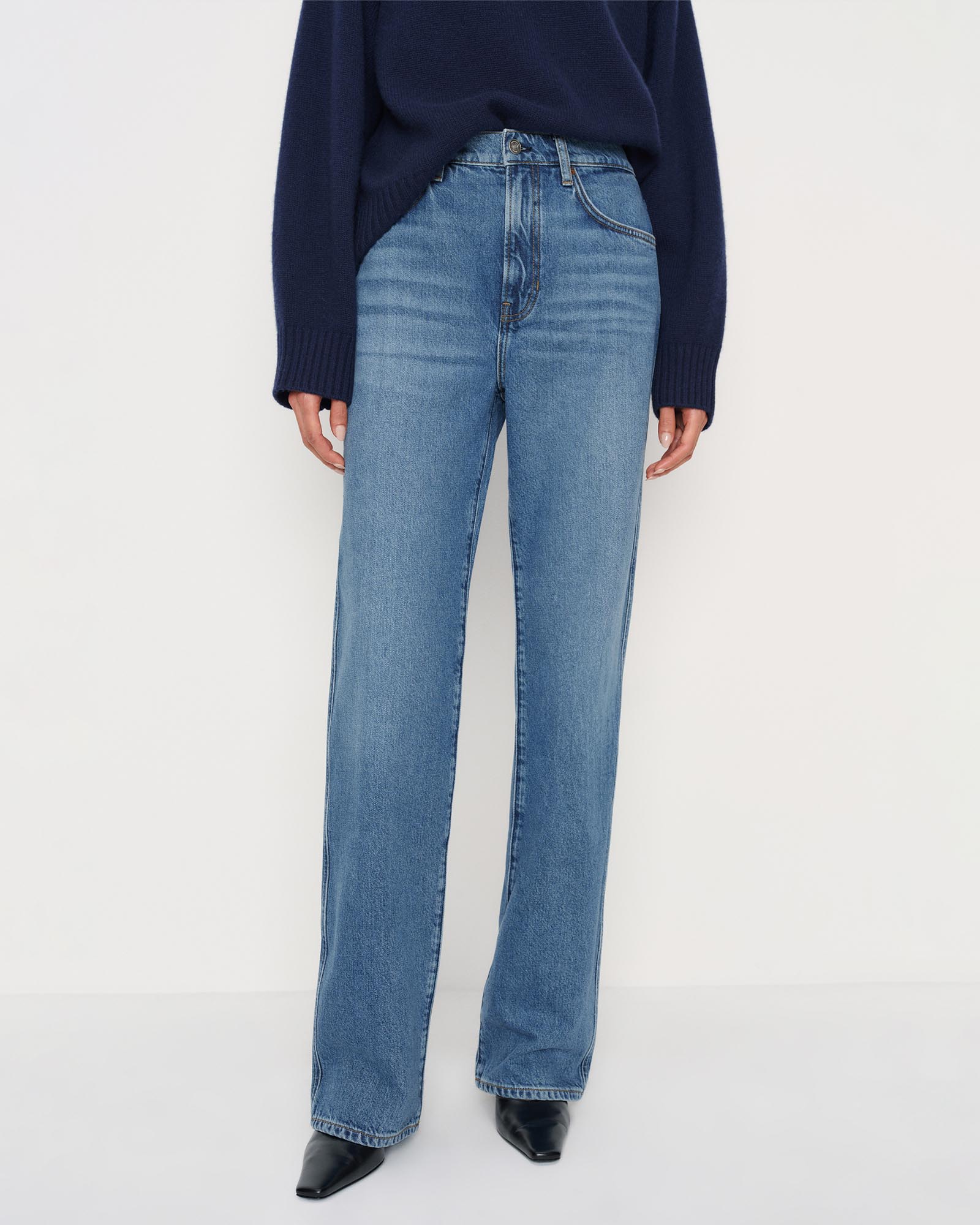 Greer Mid Rise Straight Jeans