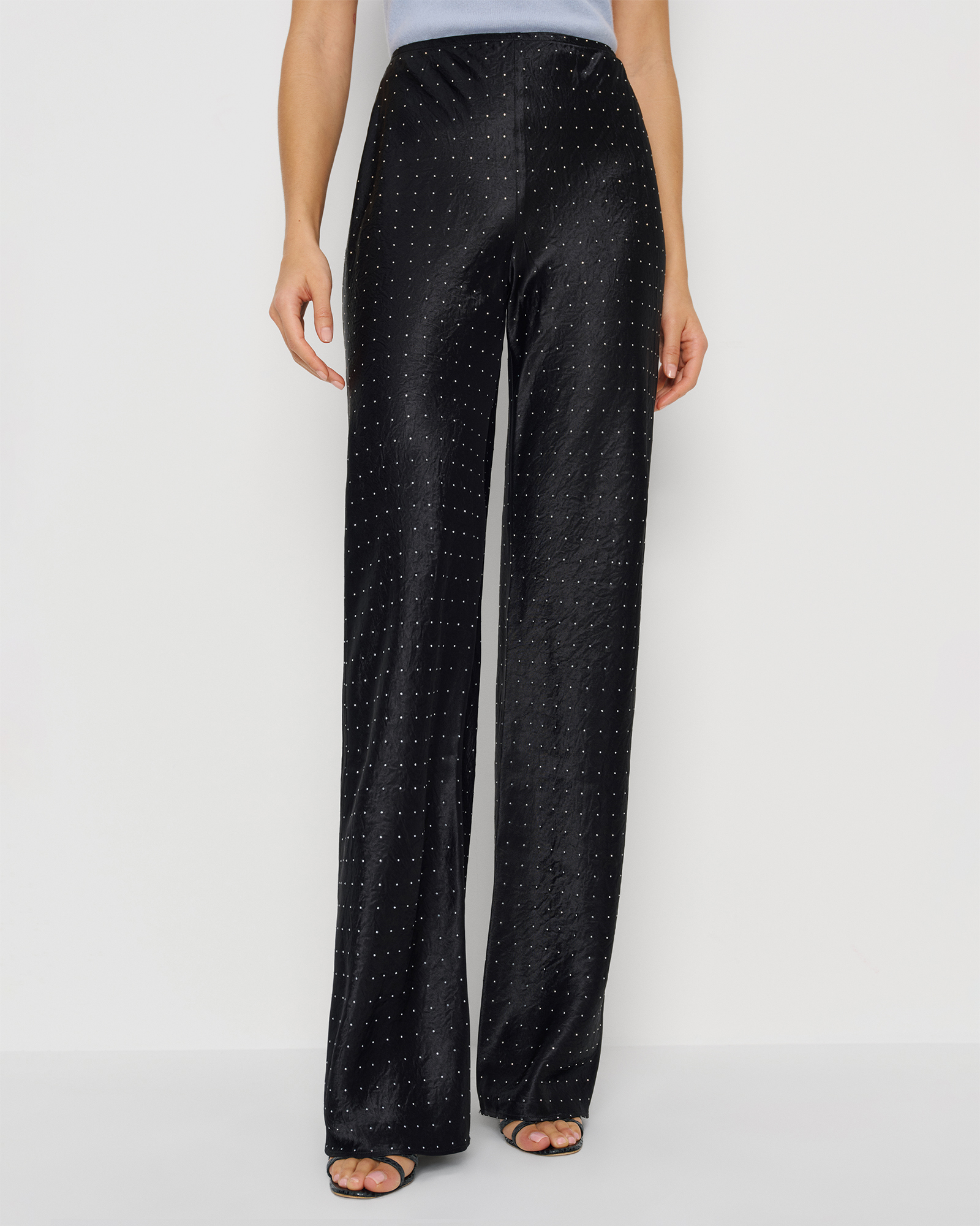 Gale Satin Mid Rise Bias Pants