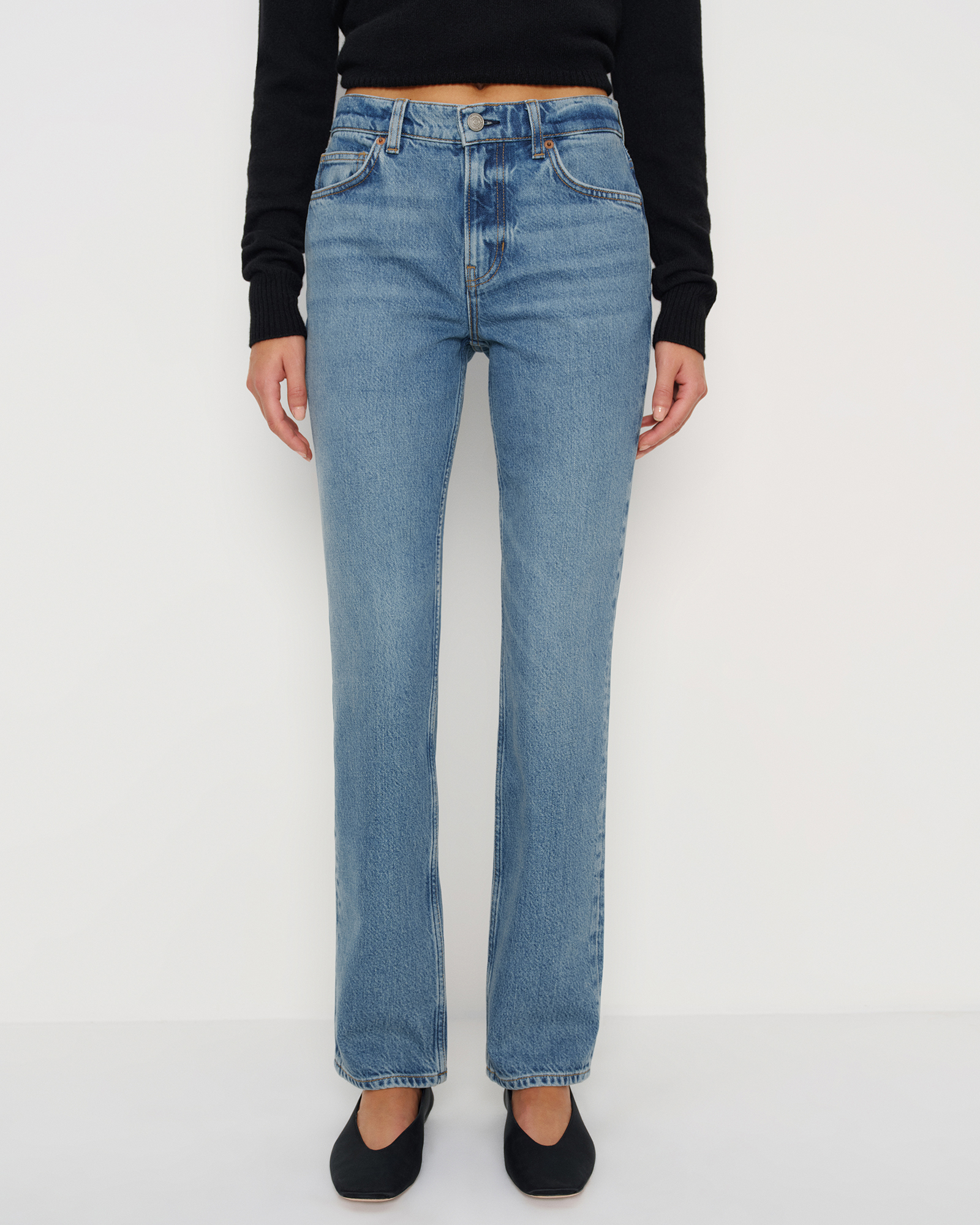 Greer Mid Rise Straight Jeans