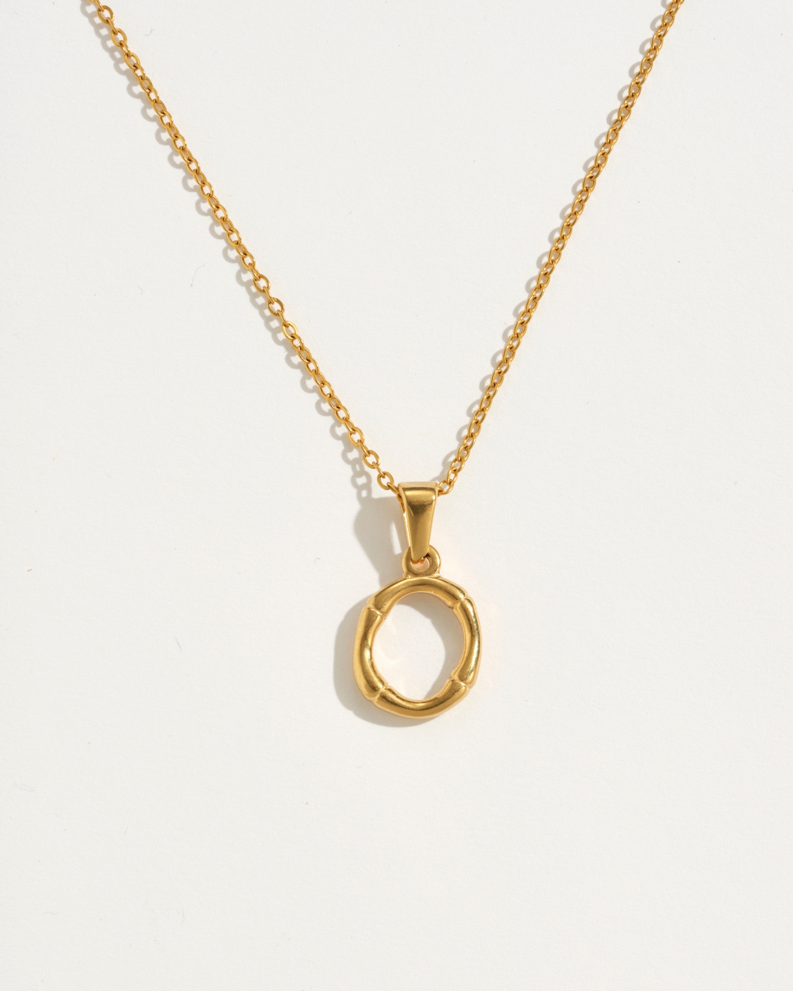 O Initial Gold Charm Necklace