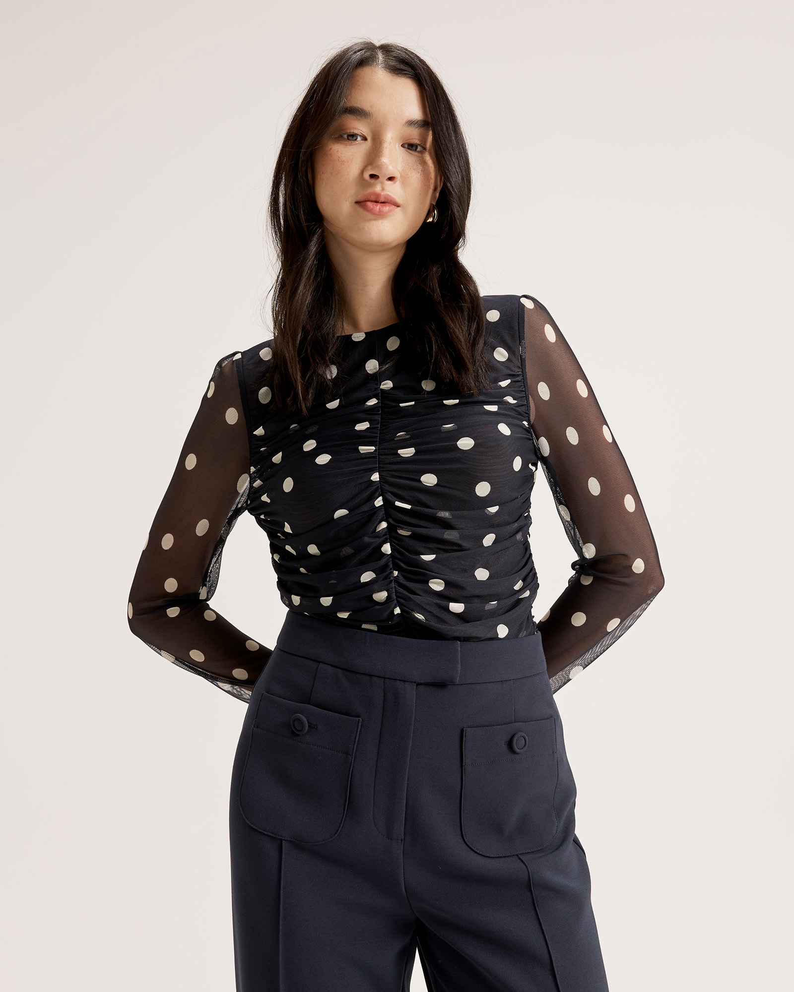 Joy Spot Mesh Top