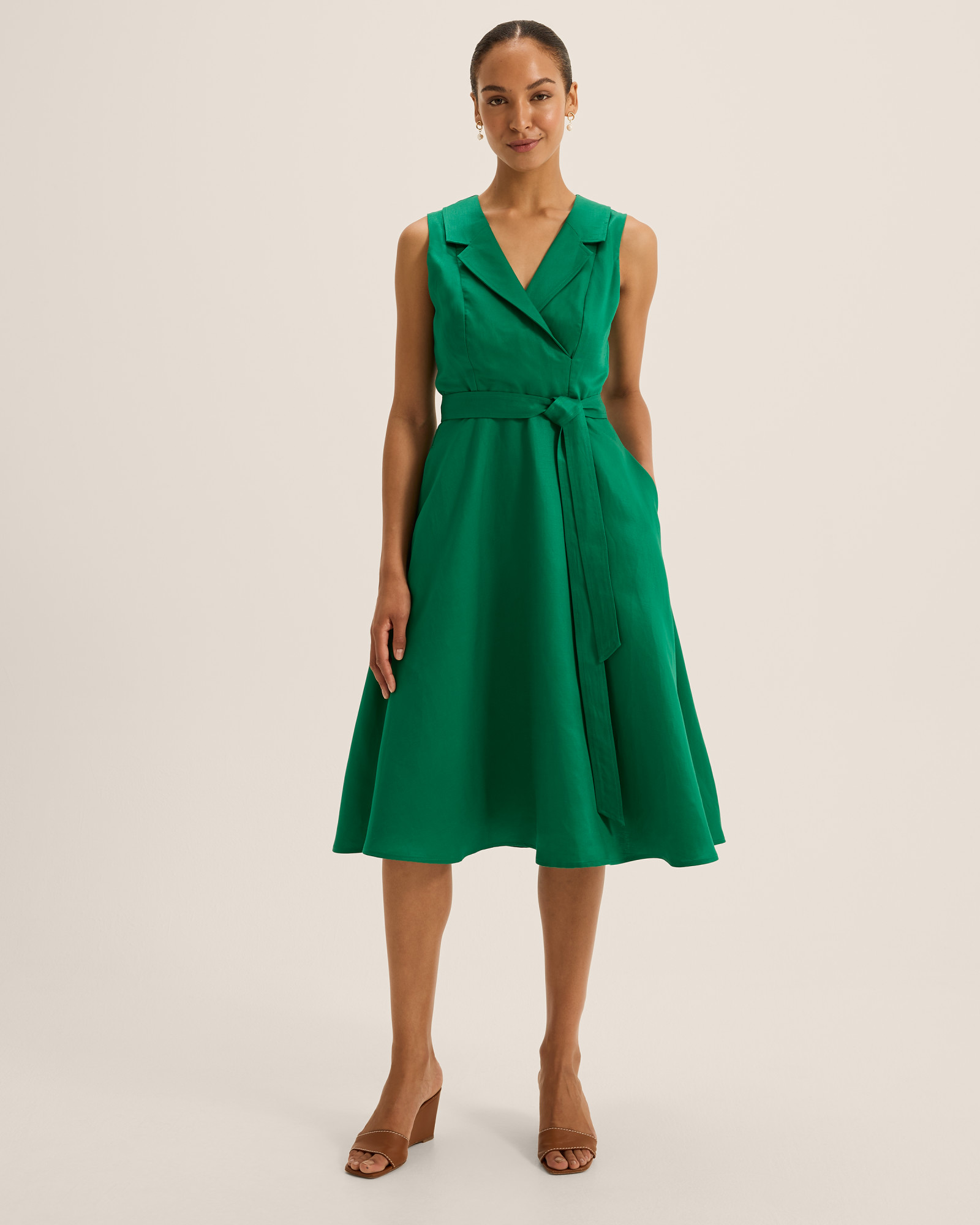 Oleander Sleeveless Shirt Dress