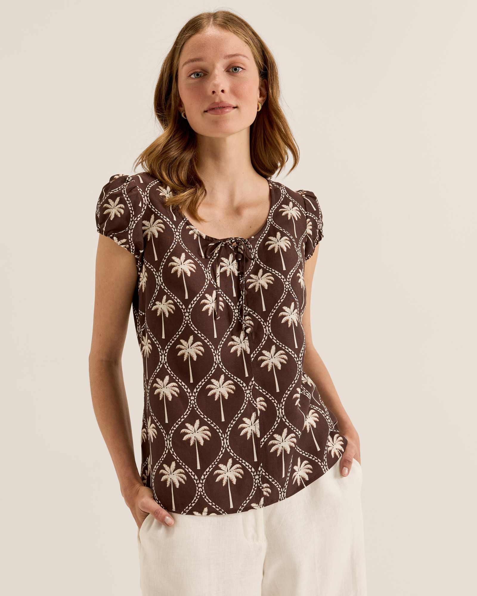Palms Blouse Top